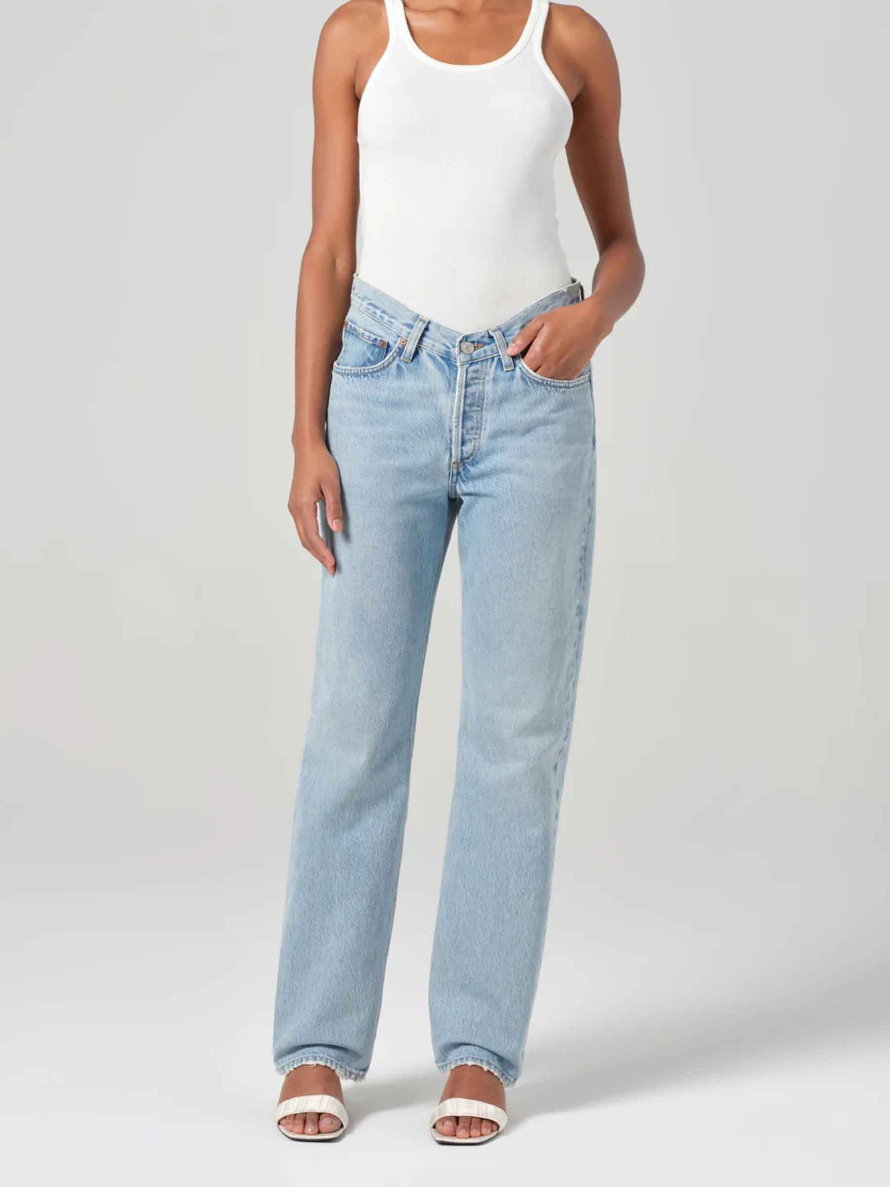 Outlet online Agolde Mujer Jeans Straight Kelly color Azul Denim Claro sku 763-001705 01 - Foto 2