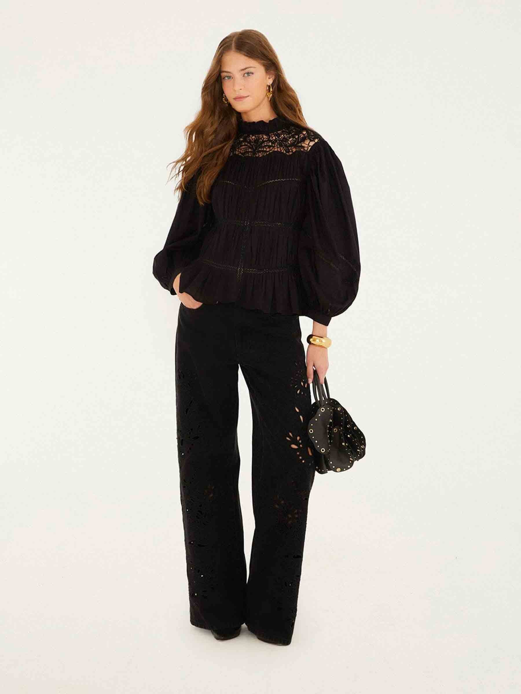 Outlet online Farm Rio Mujer Jeans Bordados Richelieu color Negro sku 763-001871 01 - Foto 2