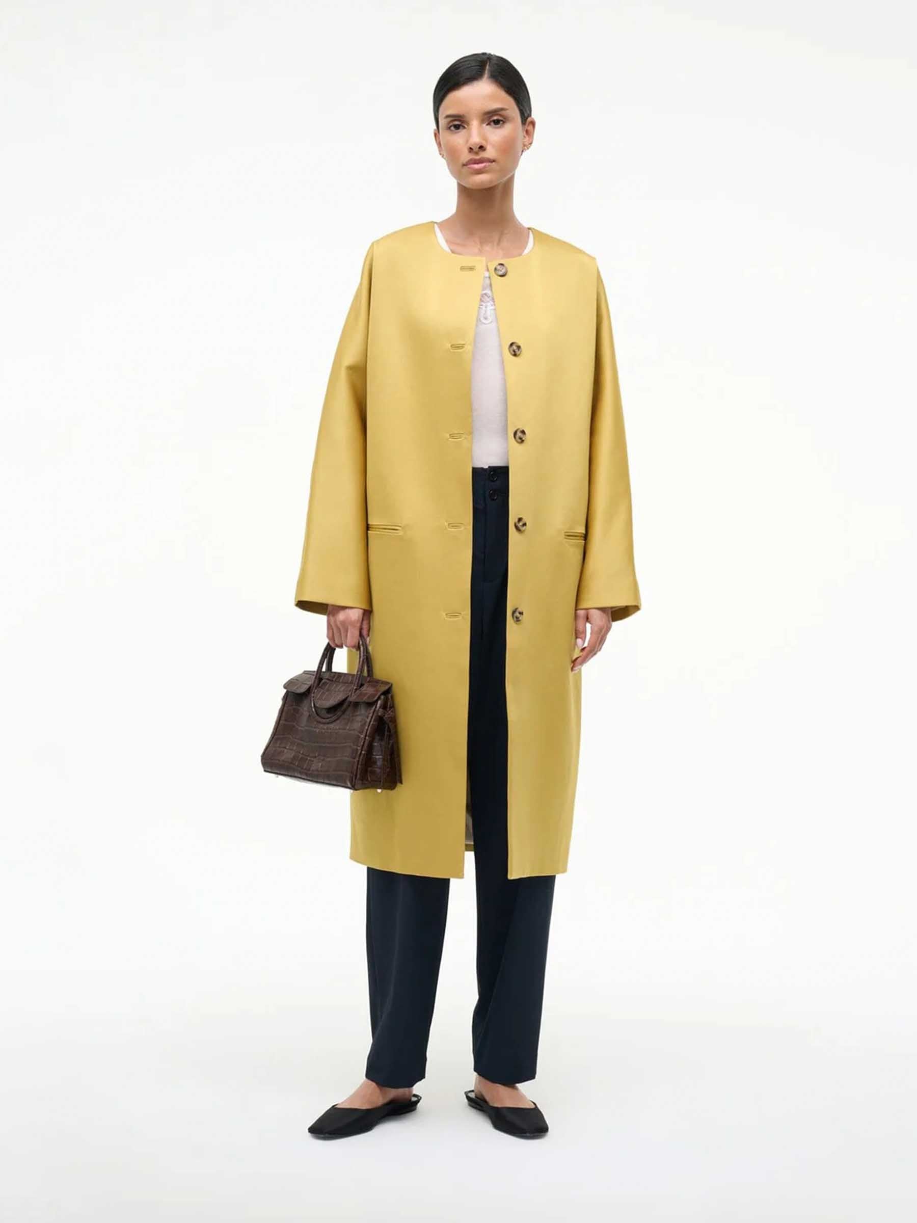 Outlet online Staud Abrigo Largo Liz color Amarillo sku 771-001683 01 - Foto 2