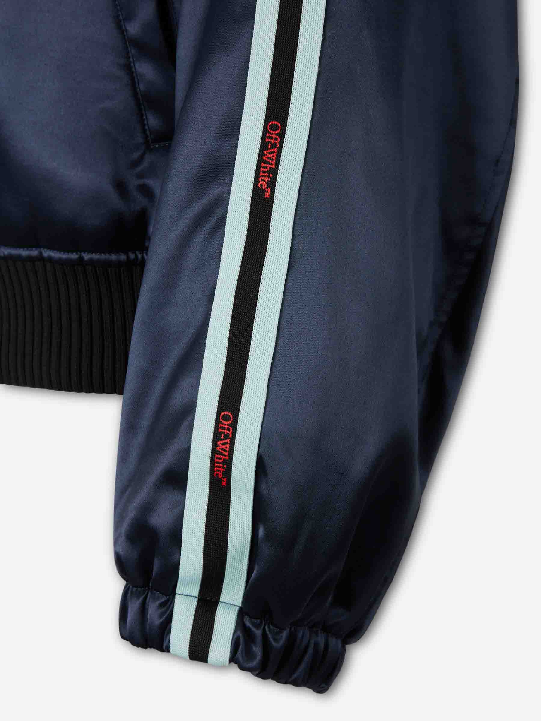 Off-White Mujer Barcelona Chaqueta Bomber Satinada color Azul Marino sku 772-001575 01 - Foto 5