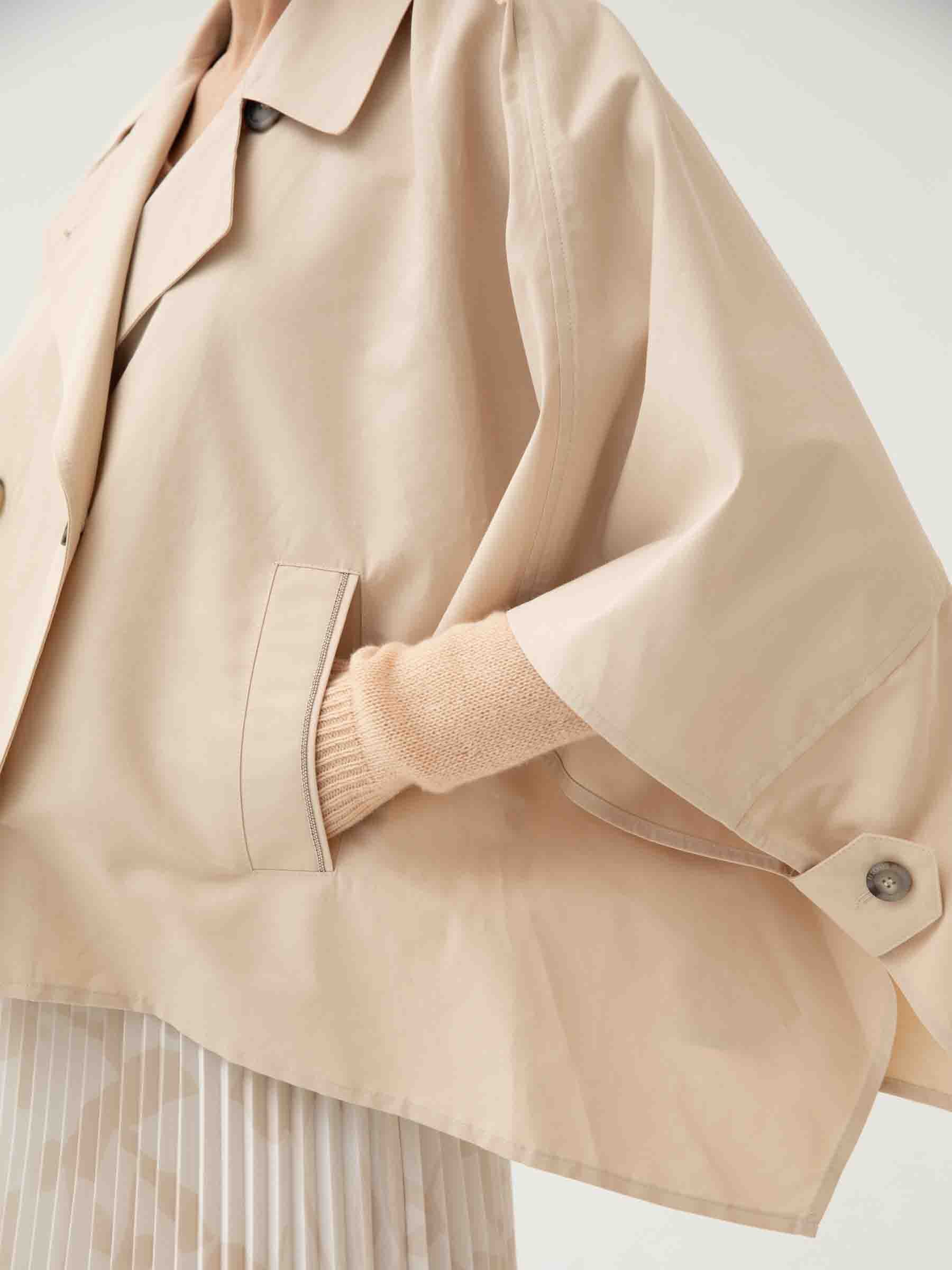 Peserico Mujer Barcelona Gabardina Cruzada Sarga ligera color Beige sku 773-000236 01 - Foto 4