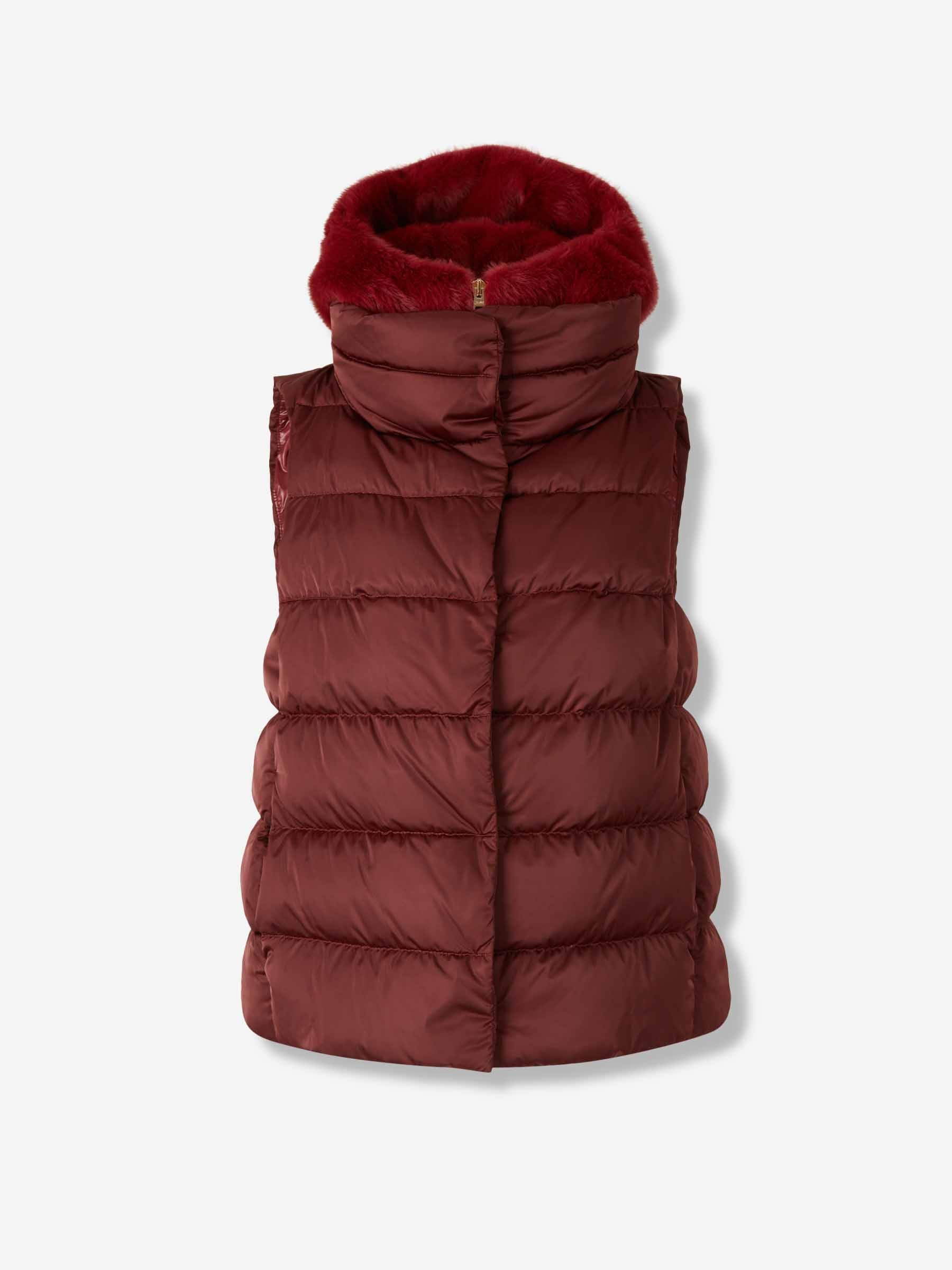 Outlet online Herno Mujer Chaleco Acolchado Capucha color Rojo sku 775-000220 02 - Foto 1