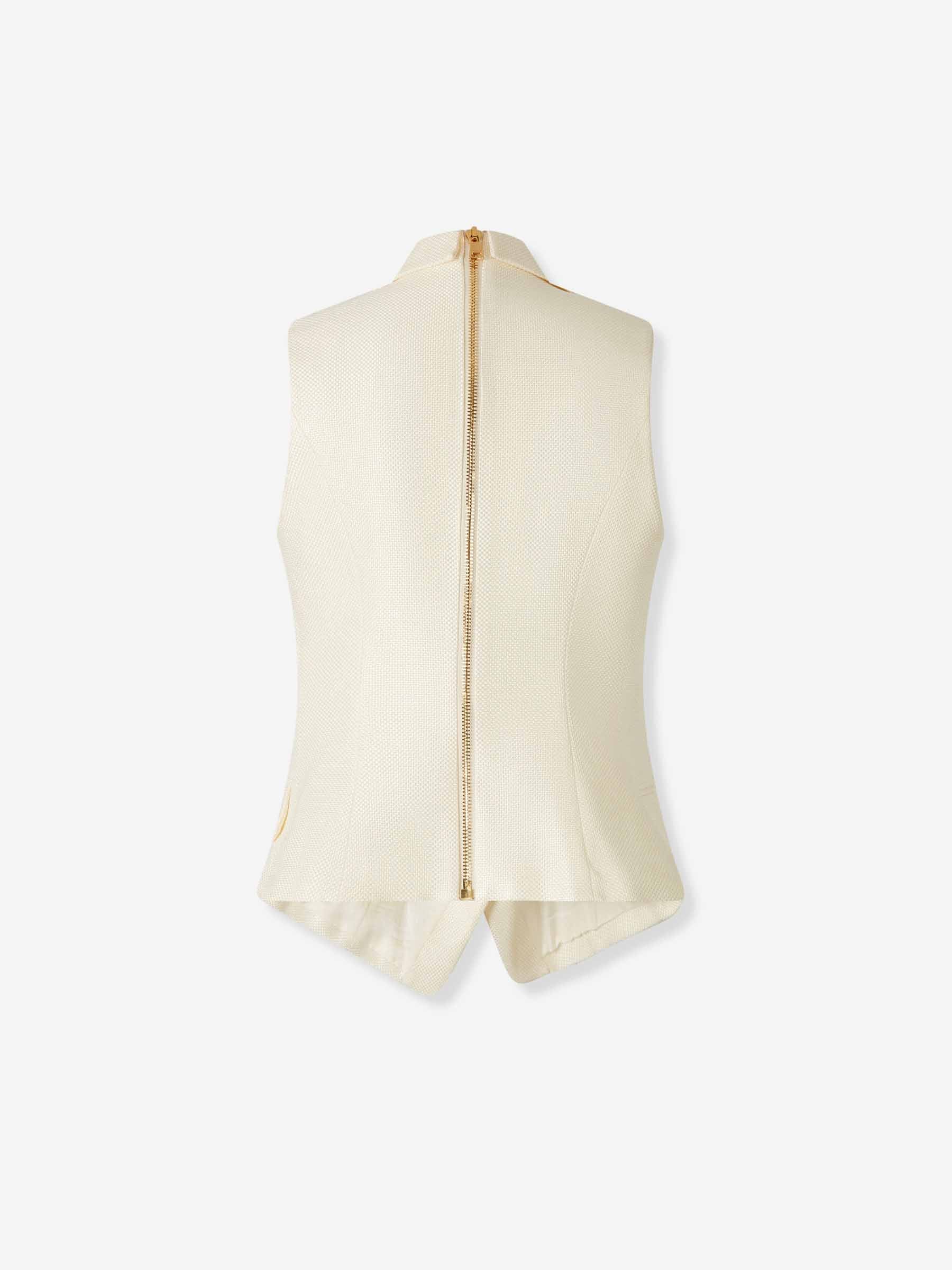Outlet online Balmain Mujer Chaleco Doble Cruce color Crema sku 775-000223 01 - Foto 2