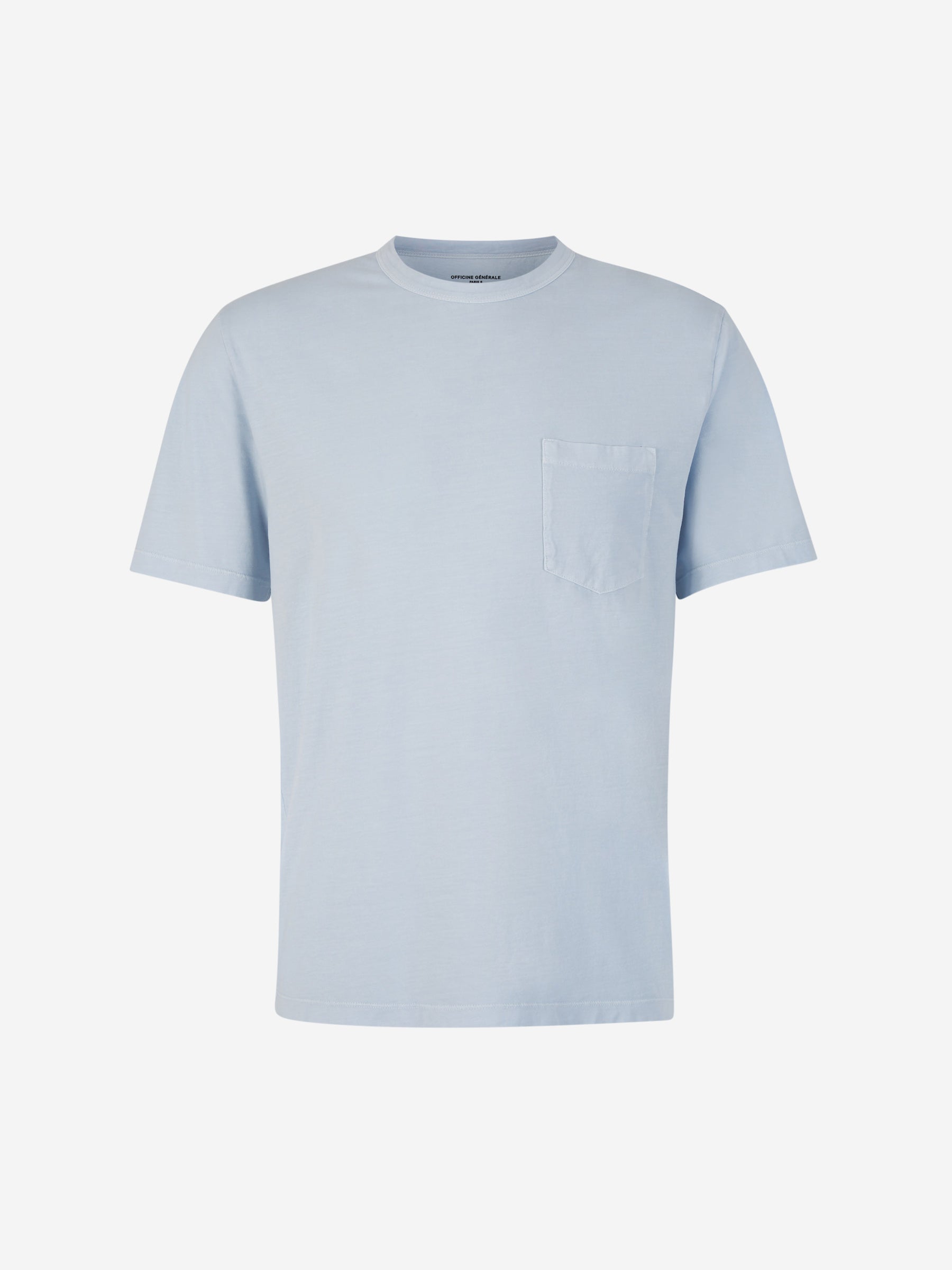 Outlet online Officine Générale Hombre Camiseta Bolsillo Lyocell color Azul Cielo sku 553-003713 01 - Foto 1
