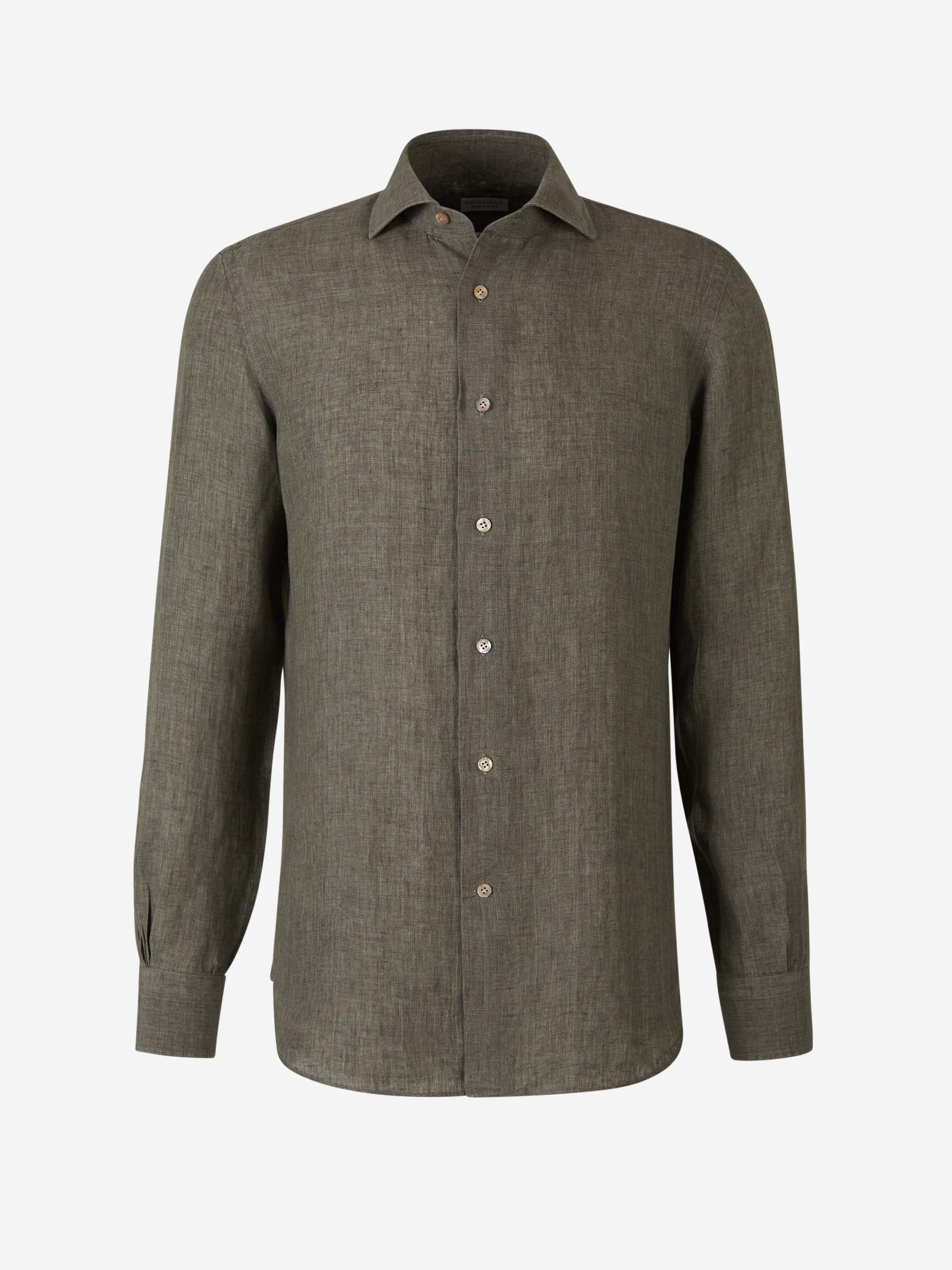 Outlet online Santa Eulalia Hombre Camisa Fluida Lino color Verde Militar sku 531-006248 02 - Foto 1
