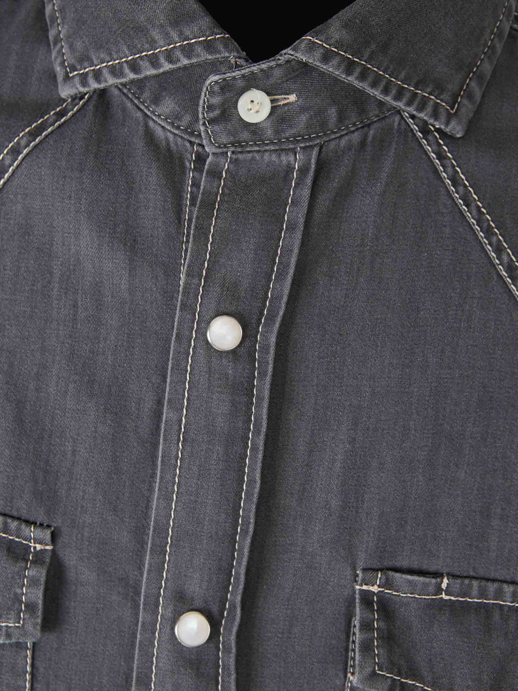 Brunello Cucinelli Camisa Denim Algodón color Azul Denim Oscuro sku 531-006300 01 - Foto 3