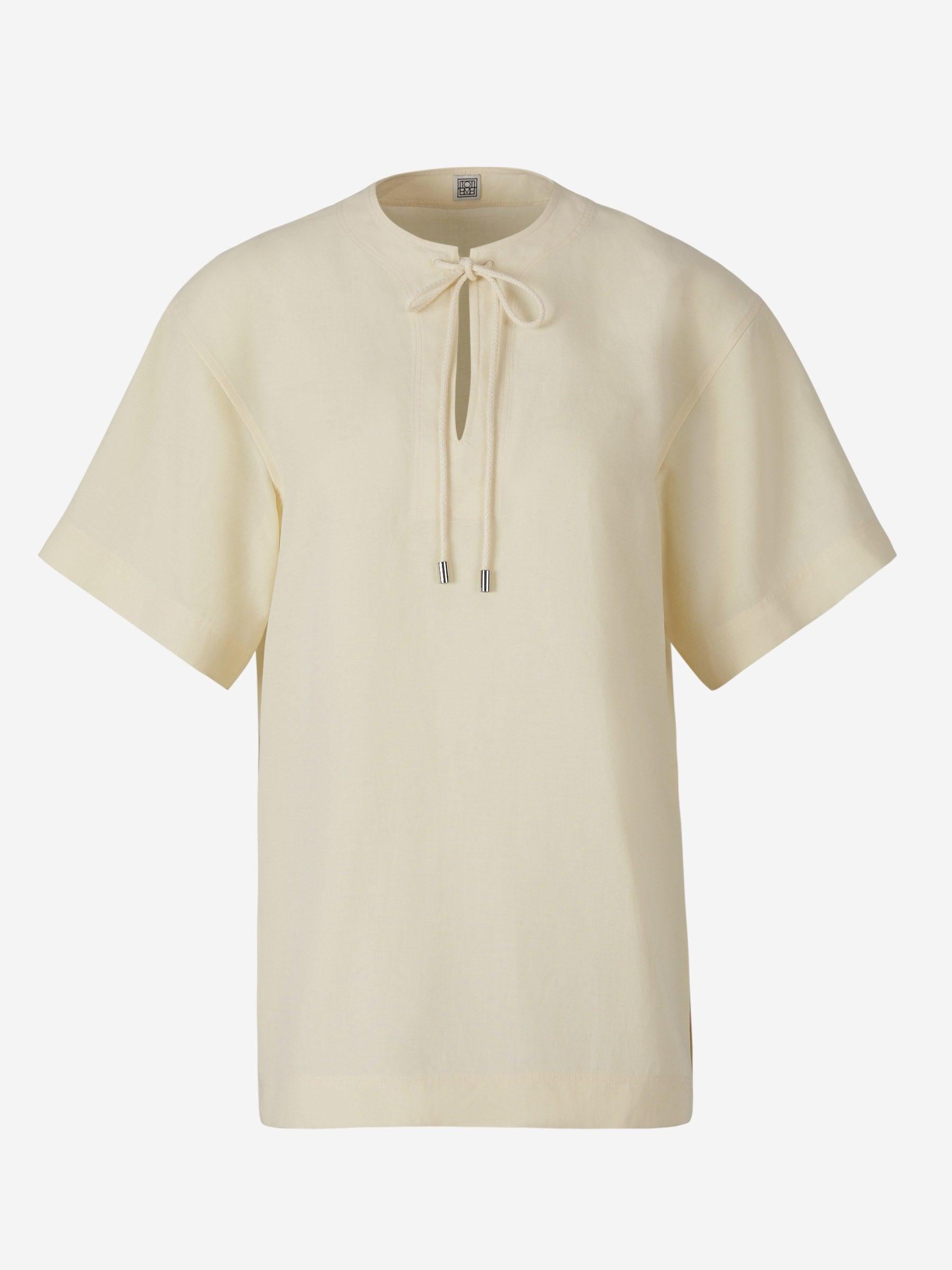 Totême Blusa Fluida Lino color Beige sku 782-001437 01 - Foto 1