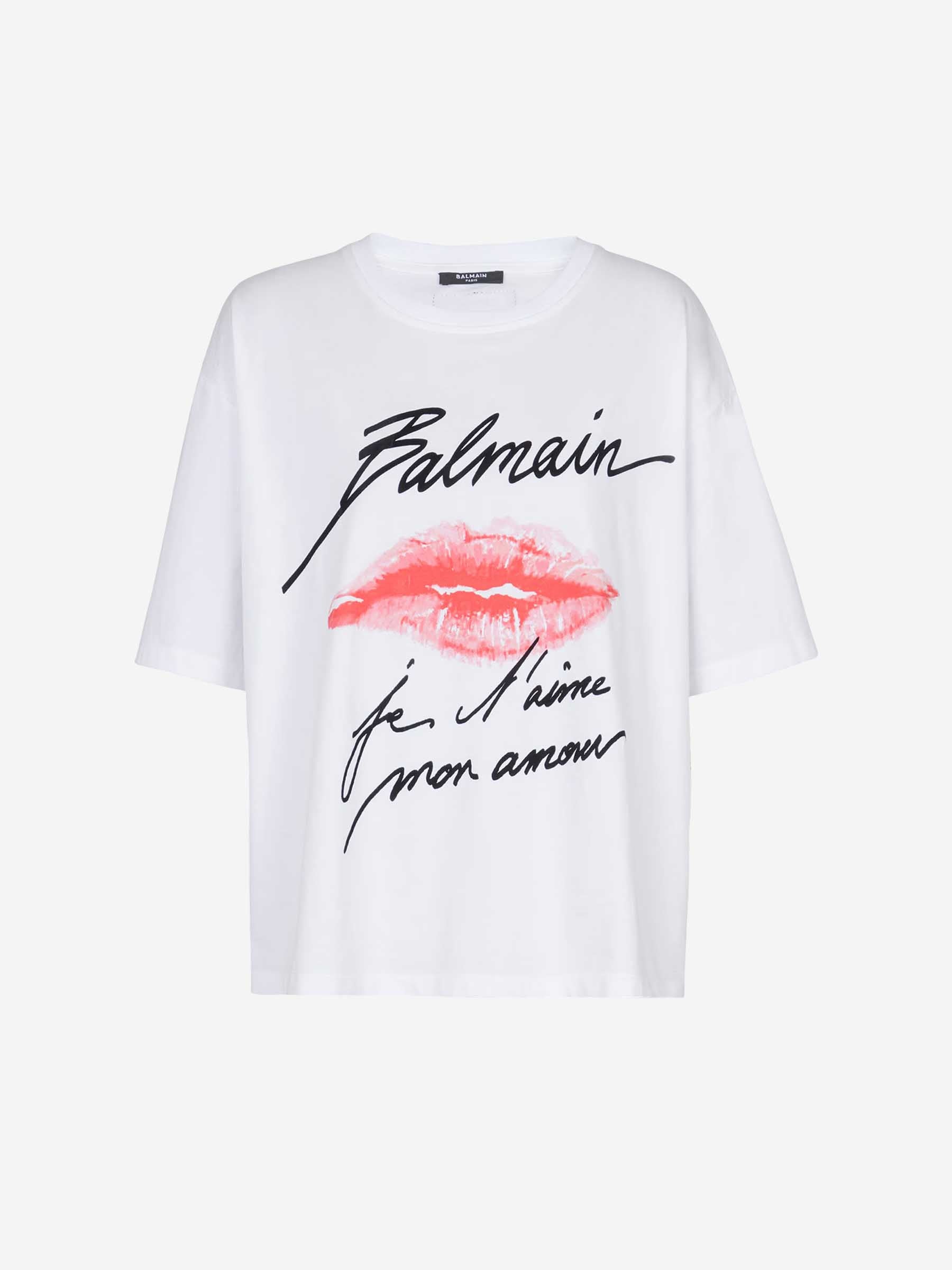 Outlet online Balmain Mujer Camiseta Kiss Algodón color Blanco sku 782-001662 01 - Foto 1