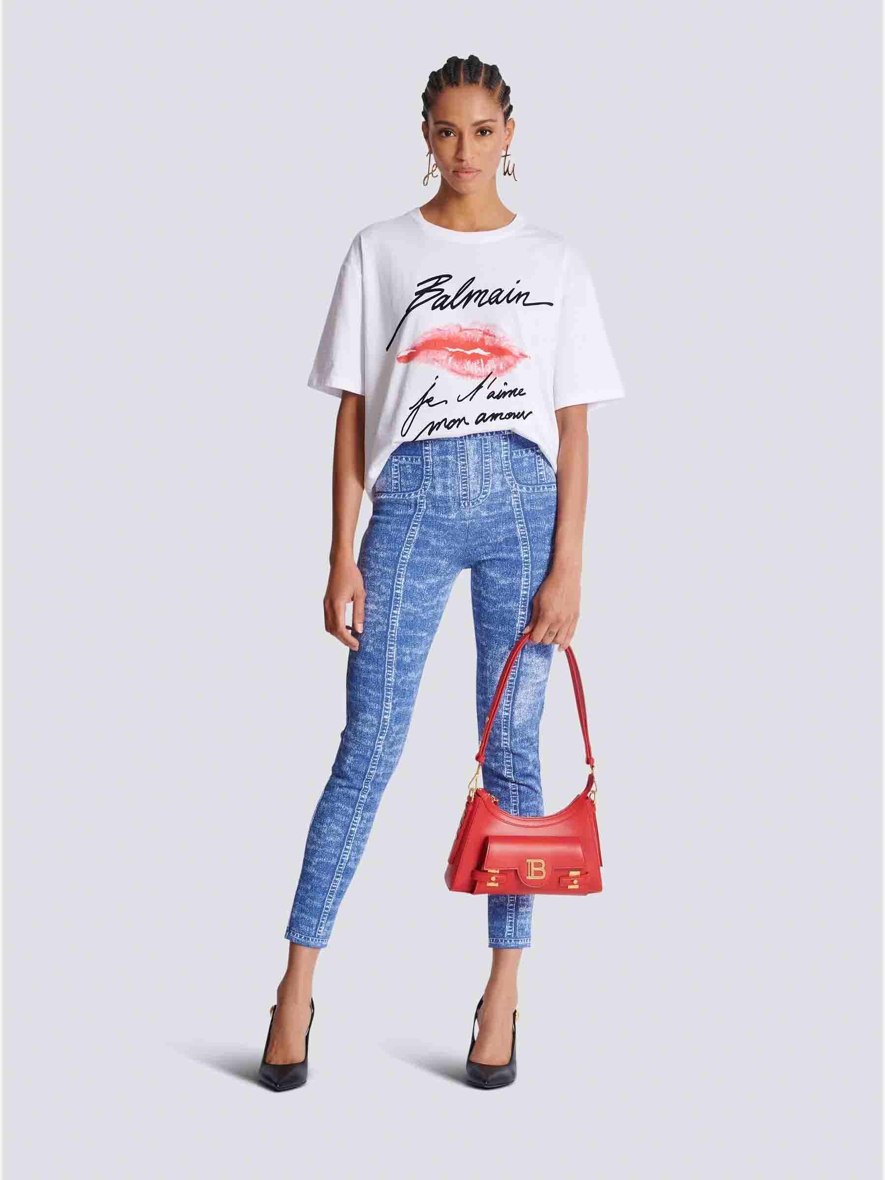 Outlet online Balmain Mujer Camiseta Kiss Algodón color Blanco sku 782-001662 01 - Foto 2