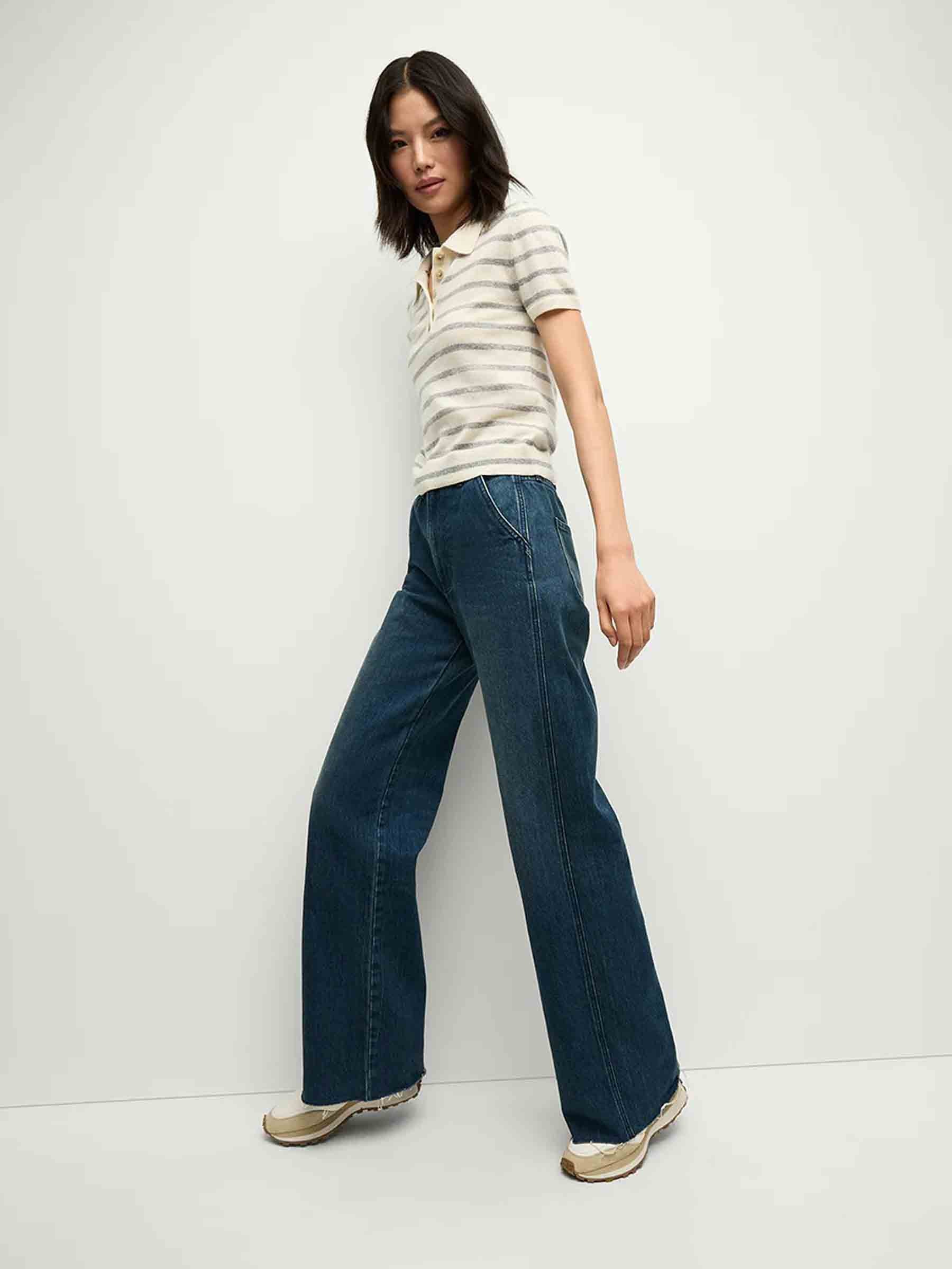 Outlet online Veronica Beard Mujer Polo Rayas Cachemira color Marfil sku 782-001679 01 - Foto 5