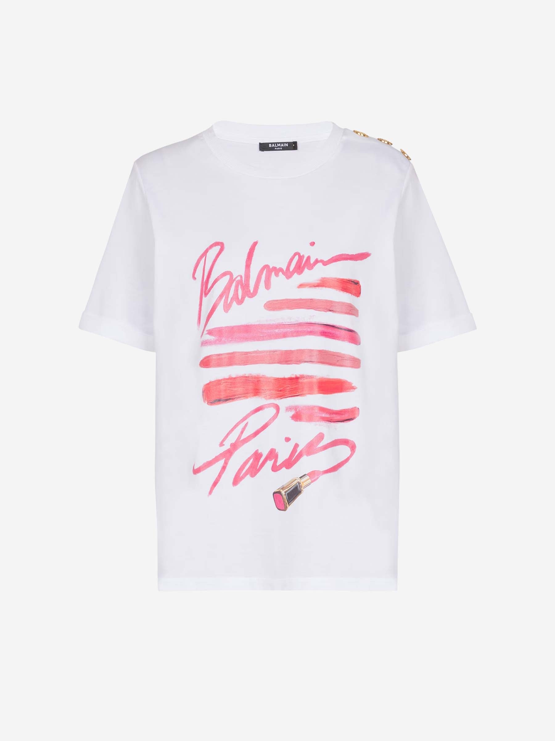 Outlet online Balmain Mujer Camiseta Estampado Algodón color Blanco sku 782-001737 01 - Foto 1