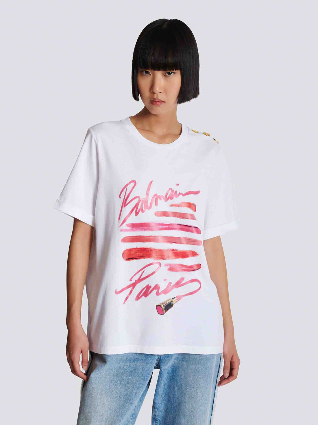 Balmain Mujer Barcelona Camiseta Estampado Algodón color Blanco sku 782-001737 01 - Foto 2