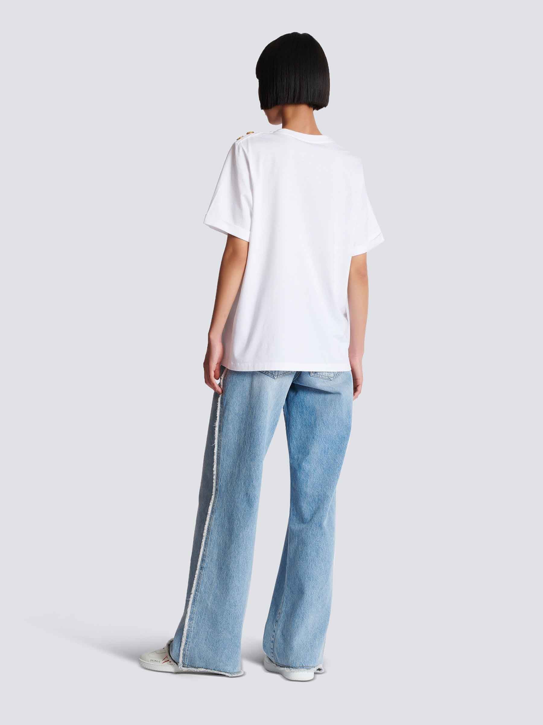Outlet online Balmain Mujer Camiseta Estampado Algodón color Blanco sku 782-001737 01 - Foto 2