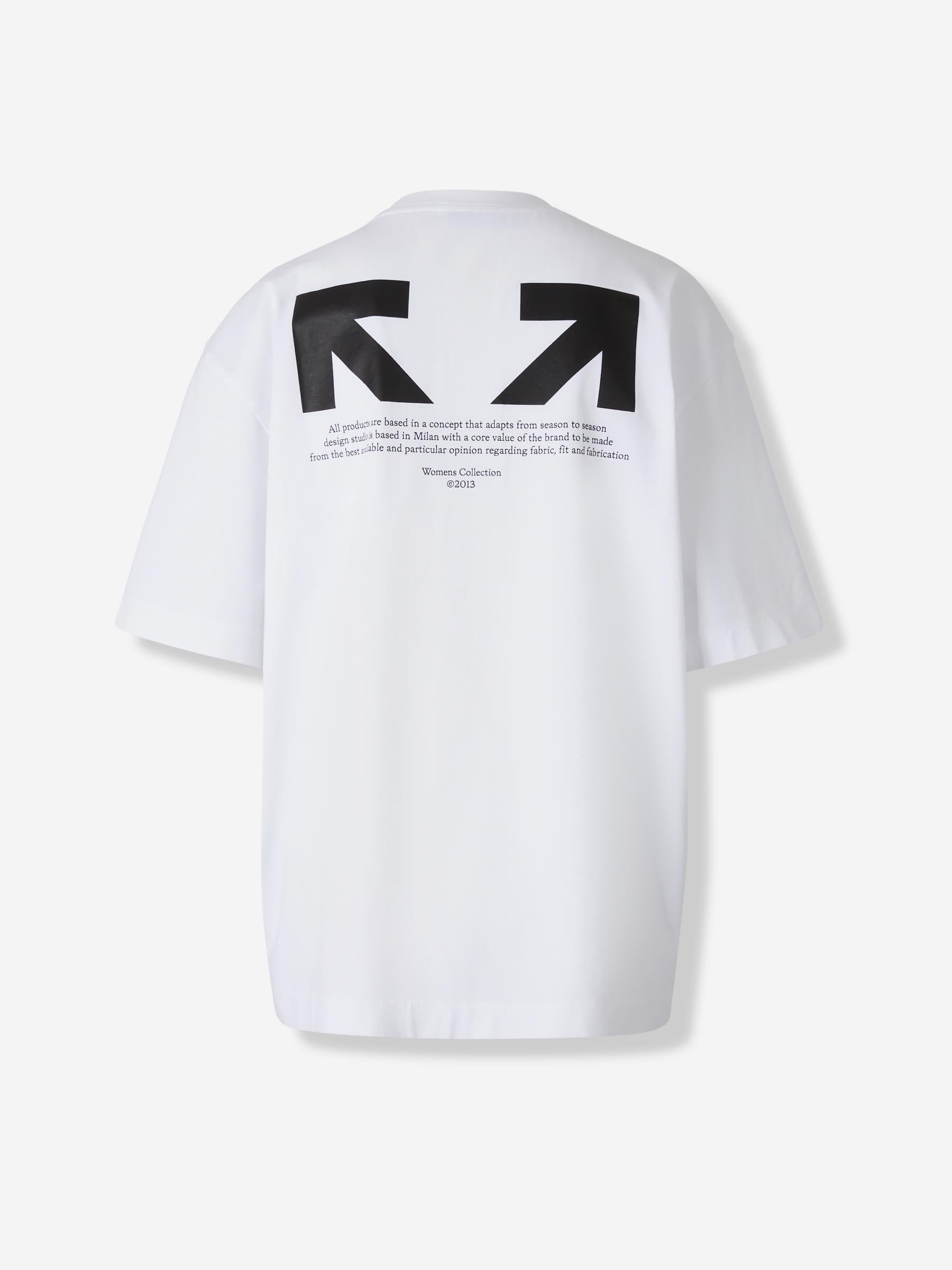 Outlet online Off-White Mujer Camiseta Cuello Redondo color Blanco sku 782-001782 01 - Foto 2