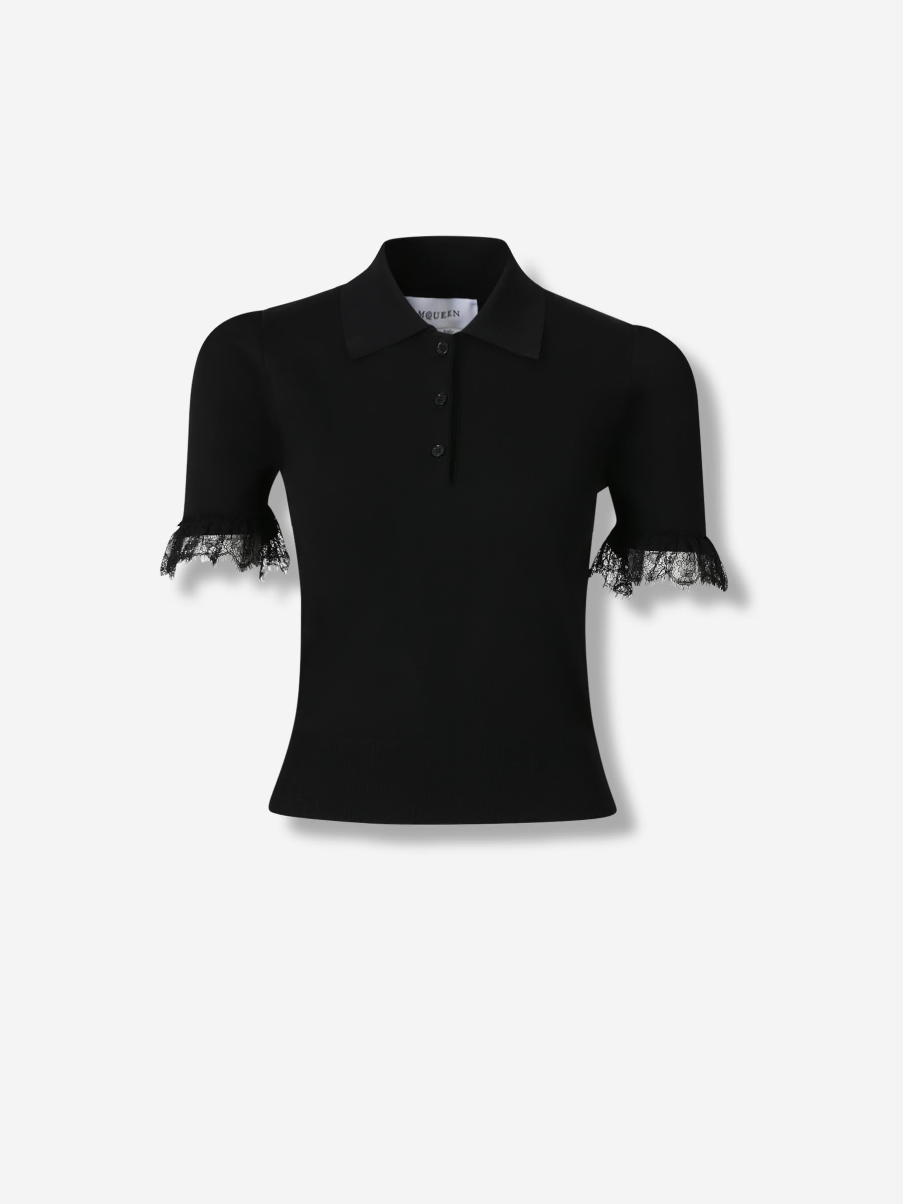 Outlet online McQueen Mujer Polo Punto Encaje color Negro sku 782-001822 01 - Foto 1