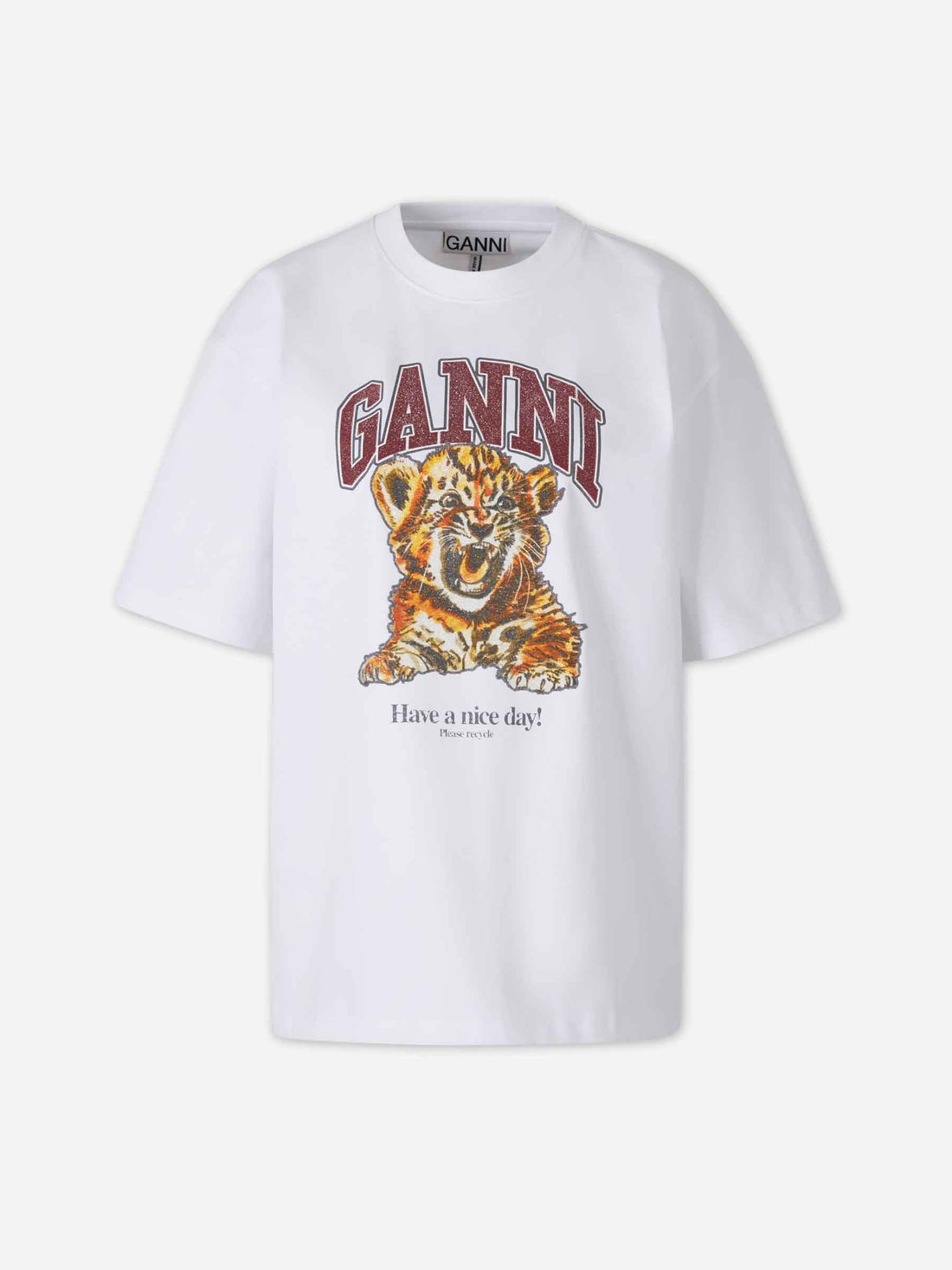Outlet online Ganni Mujer Camiseta Baby Tiger color Blanco sku 782-001869 01 - Foto 1