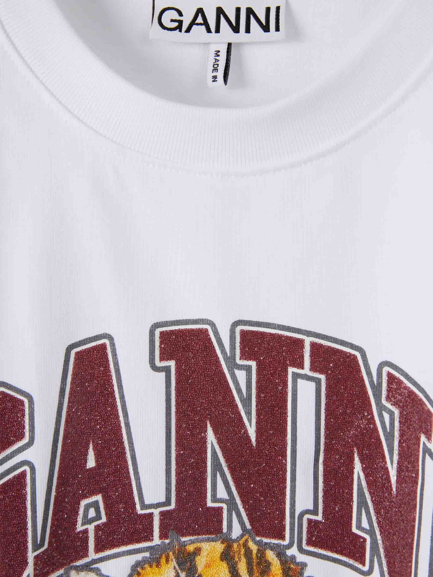 Outlet online Ganni Mujer Camiseta Baby Tiger color Blanco sku 782-001869 01 - Foto 3