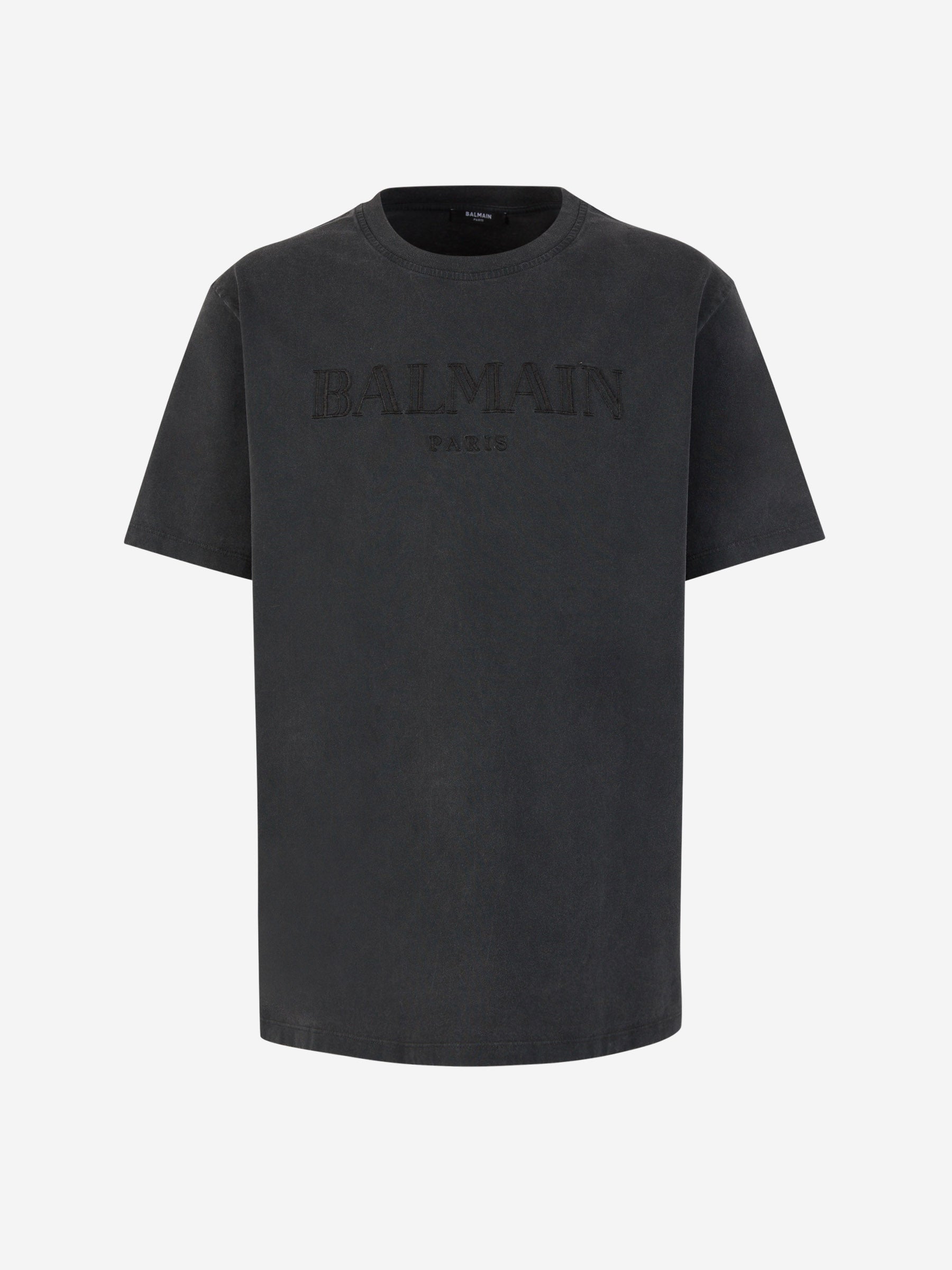 Outlet online Balmain Hombre Camiseta Logo Algodón color Gris Antracita sku 553-003669 01 - Foto 1