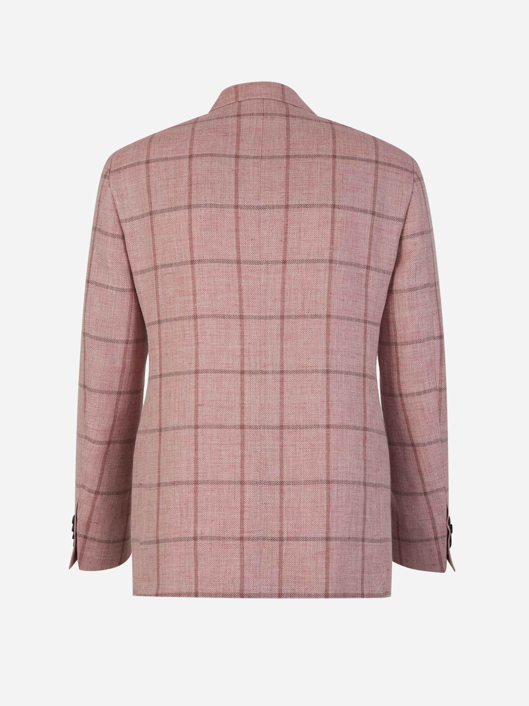 Outlet online Canali Hombre Americana Motivo Cuadros color Rosa Palo sku 302-003456 01 - Foto 2