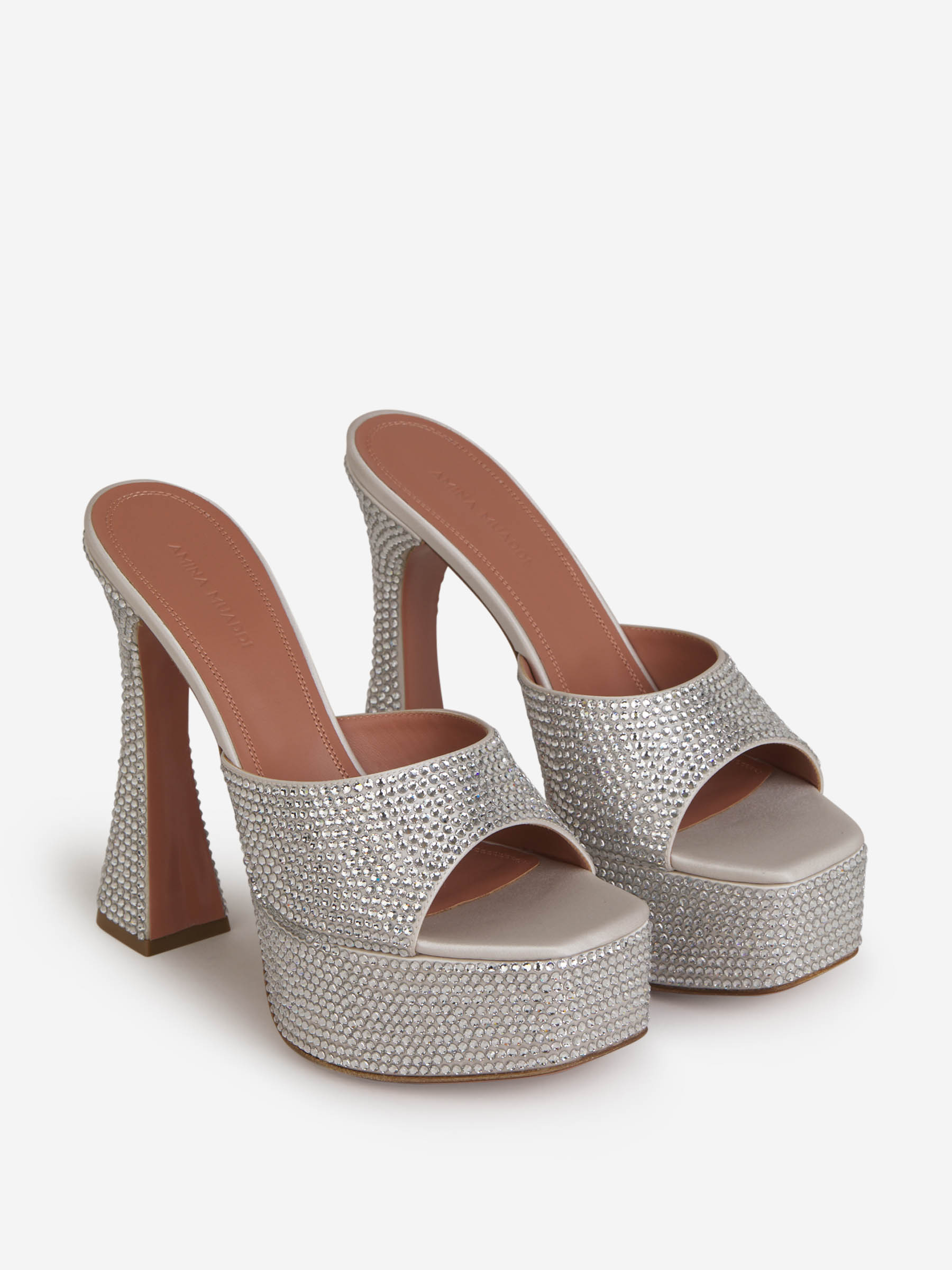 Outlet online Amina Muaddi Mujer Sandalias Dalida Crystal color Plateado sku 800-004988 01 - Foto 2