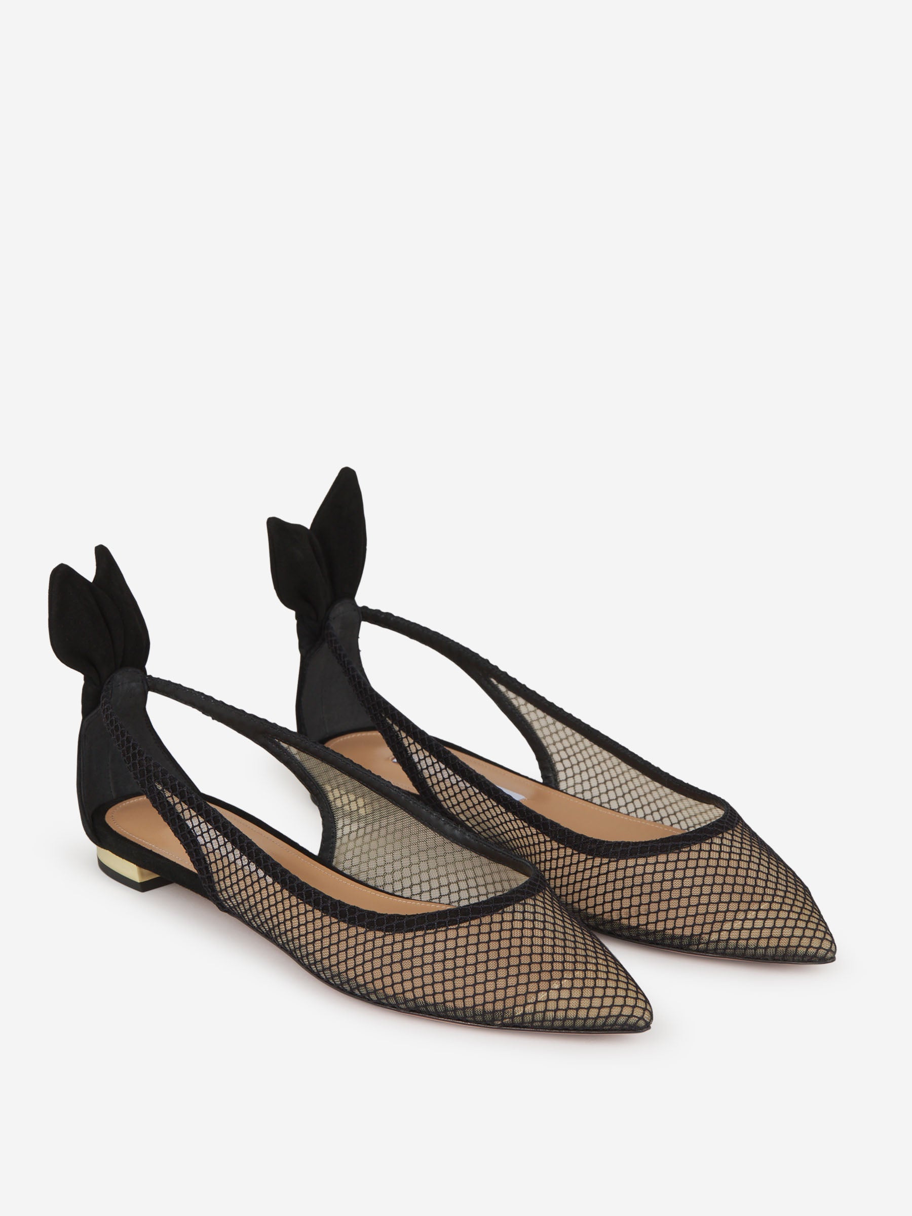 Outlet online Aquazzura Mujer Bailarinas Bow Tie Mesh color Negro sku 800-005067 01 - Foto 2