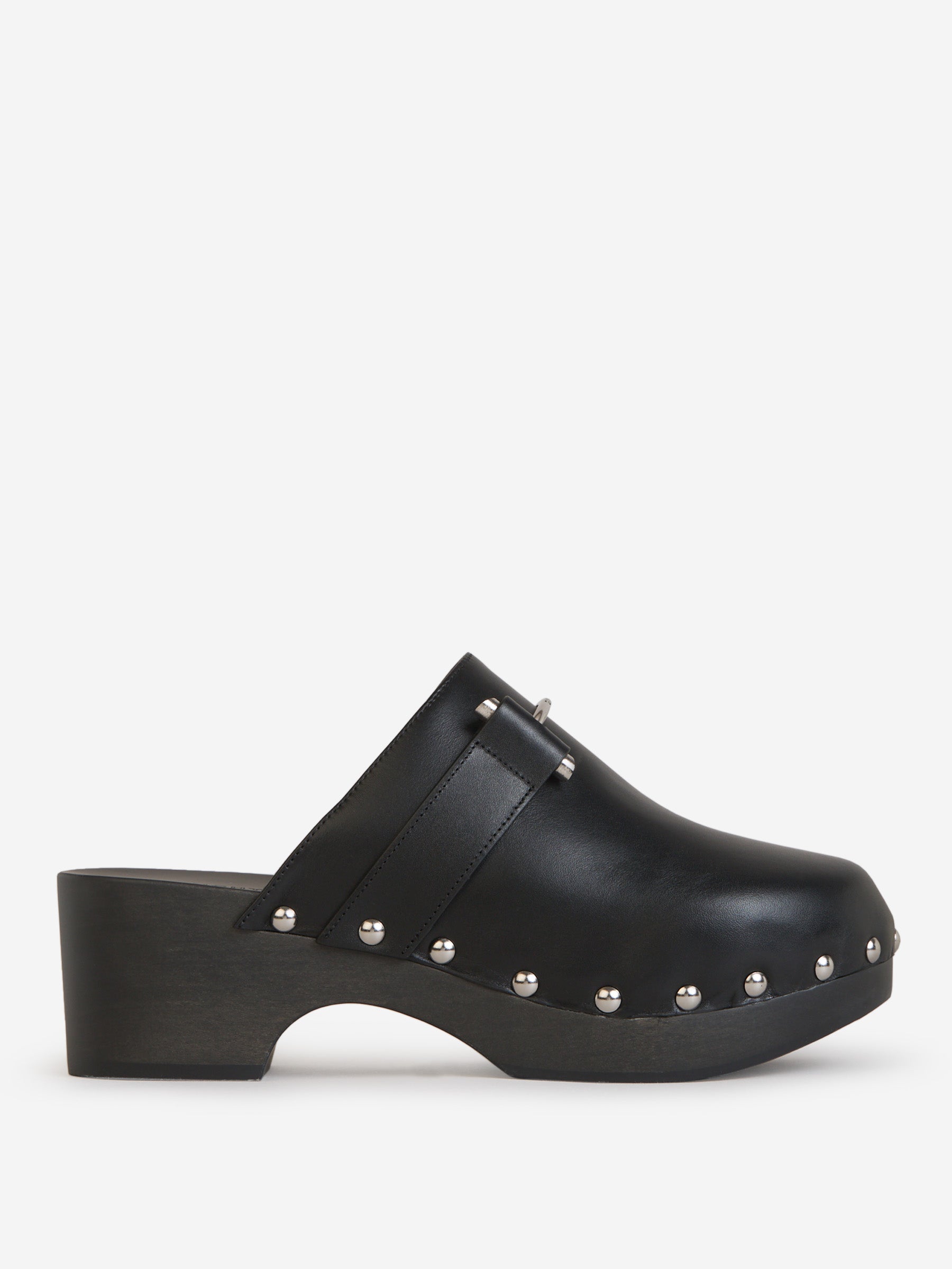 Outlet online Givenchy Mujer Zuecos Piel Logo color Negro sku 800-005079 01 - Foto 1