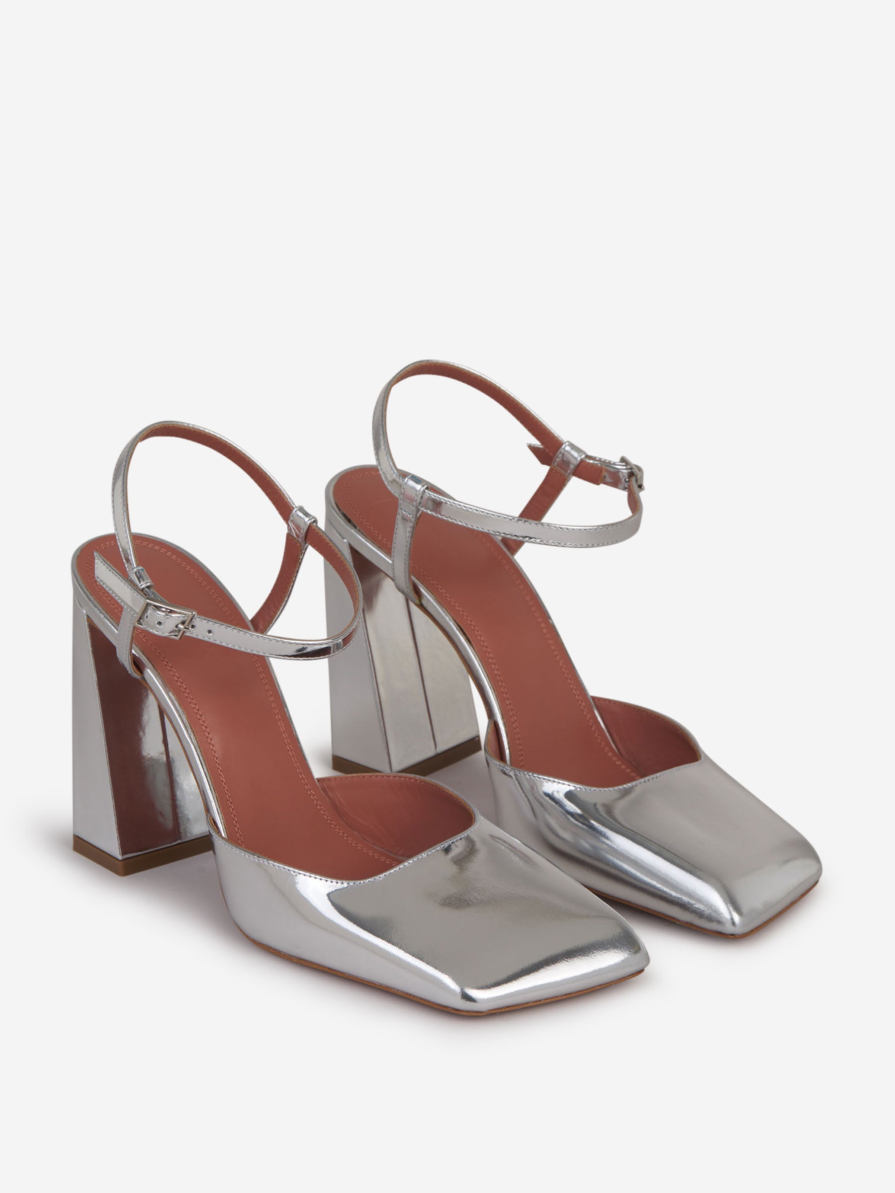 Outlet online Amina Muaddi Mujer Zapatos Metalizados Piel color Plateado sku 800-005193 01 - Foto 2