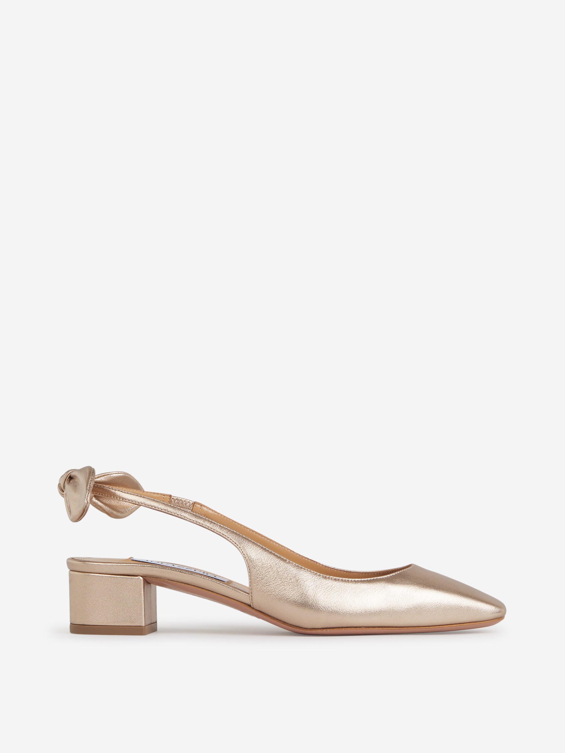 Outlet online Aquazzura Mujer Sandalias Tacón Very Bow Tie color Dorado sku 800-005307 01 - Foto 1