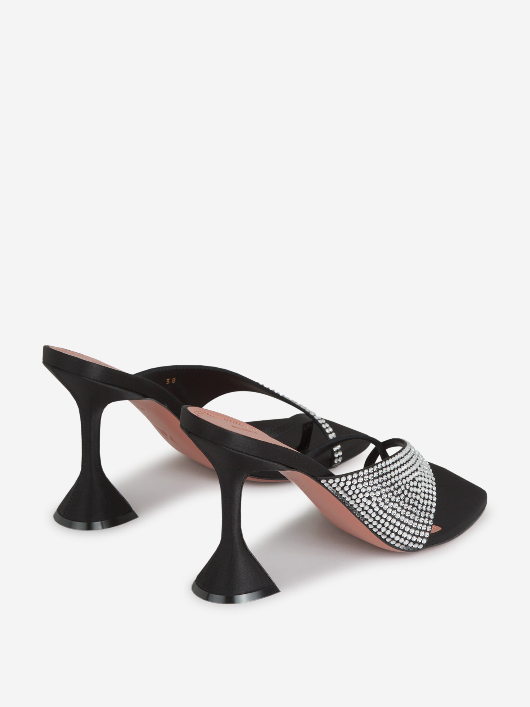 Outlet online Amina Muaddi Mujer Sandalias Tacón Shiona color Negro sku 800-005312 01 - Foto 3