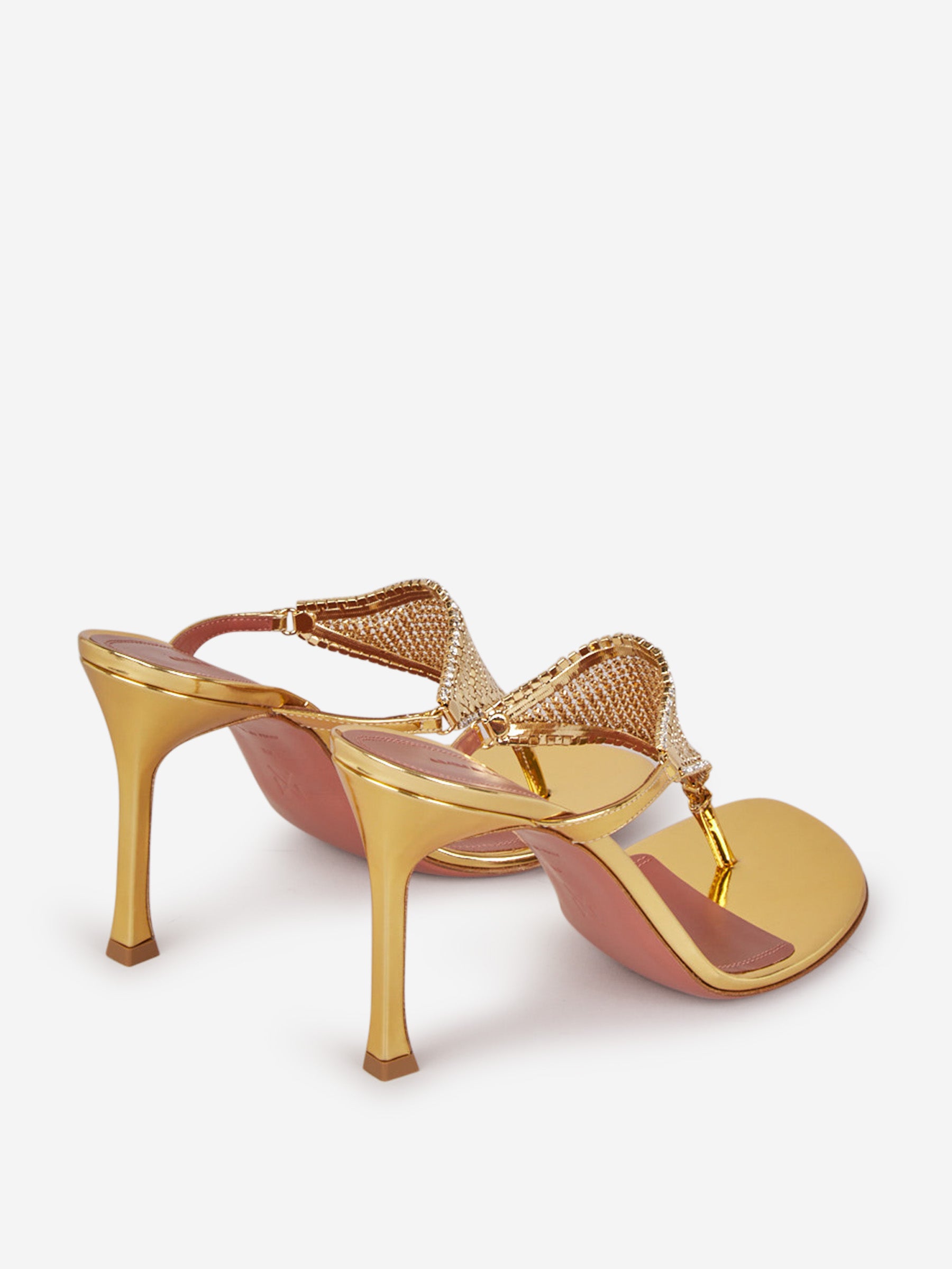 Outlet online Amina Muaddi Mujer Sandalias Tacón Cameron color Dorado sku 800-005316 02 - Foto 5