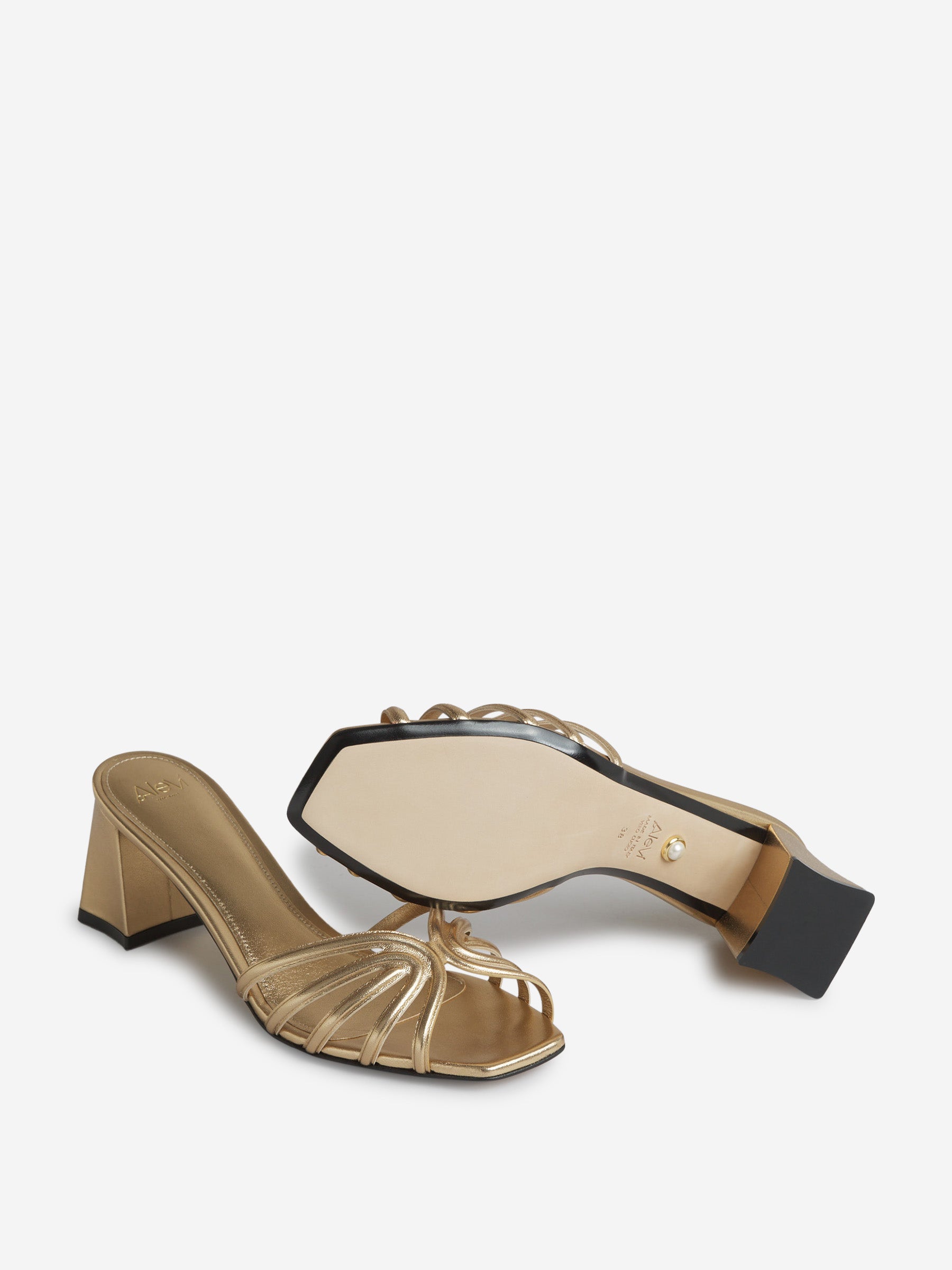 Aleví Milano Mujer Barcelona Mules Dorados Tiras color Dorado sku 800-005468 01 - Foto 4