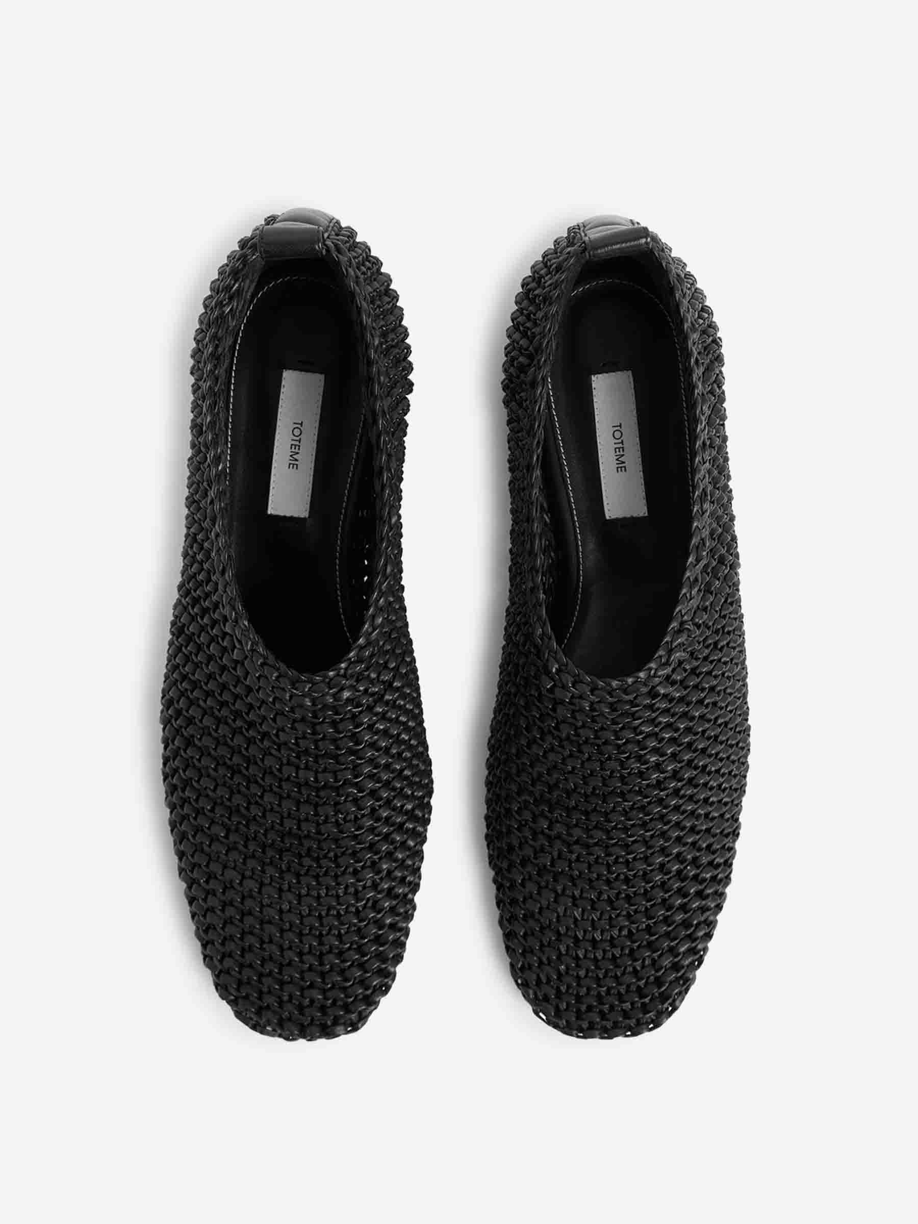 Outlet online TOTEME Mujer Bailarinas Piel Tejida color Negro sku 800-005503 01 - Foto 4