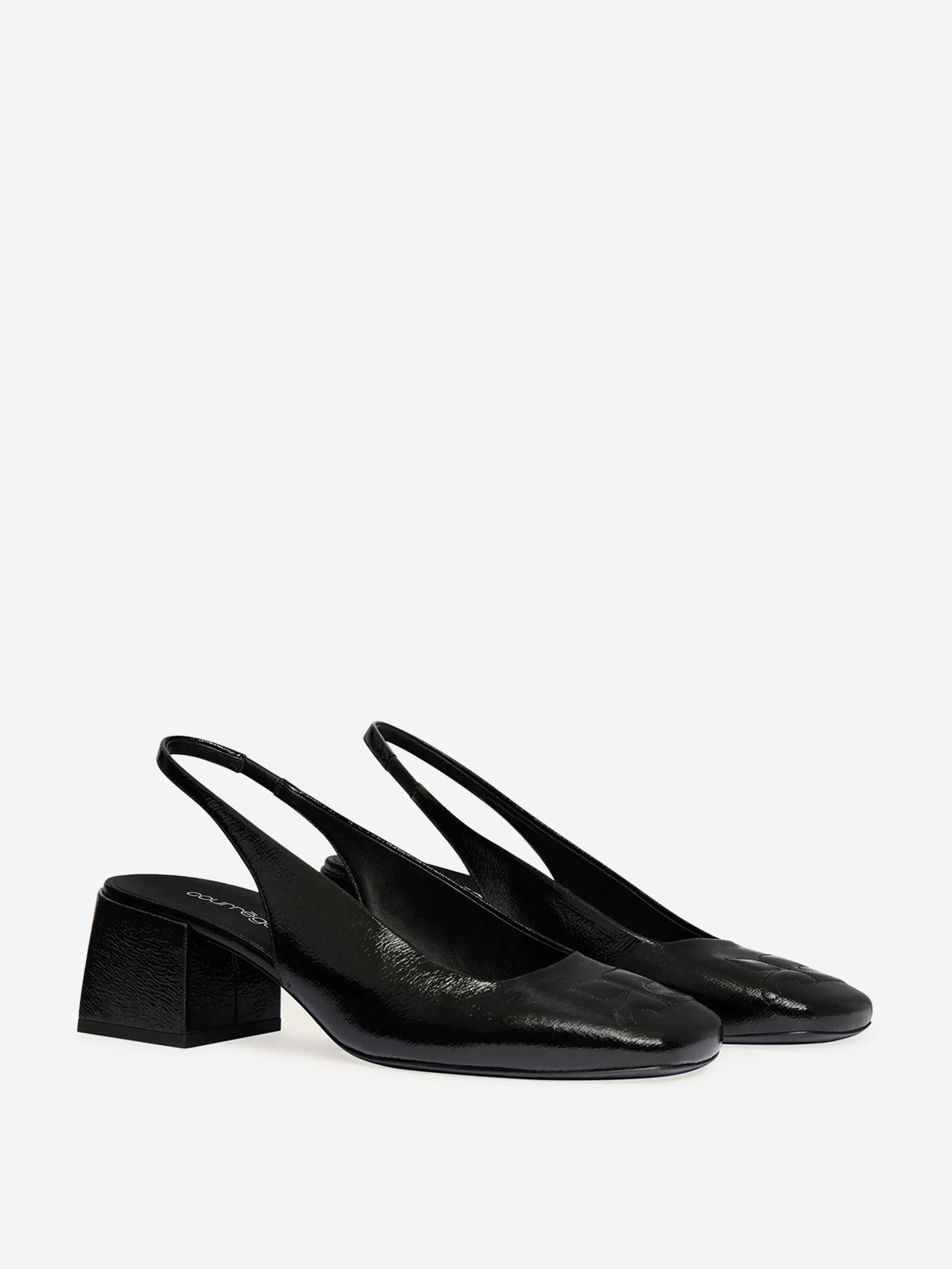 Outlet online Courrèges Mujer Slingbacks AC Vinyl color Negro sku 800-005593 00 - Foto 2