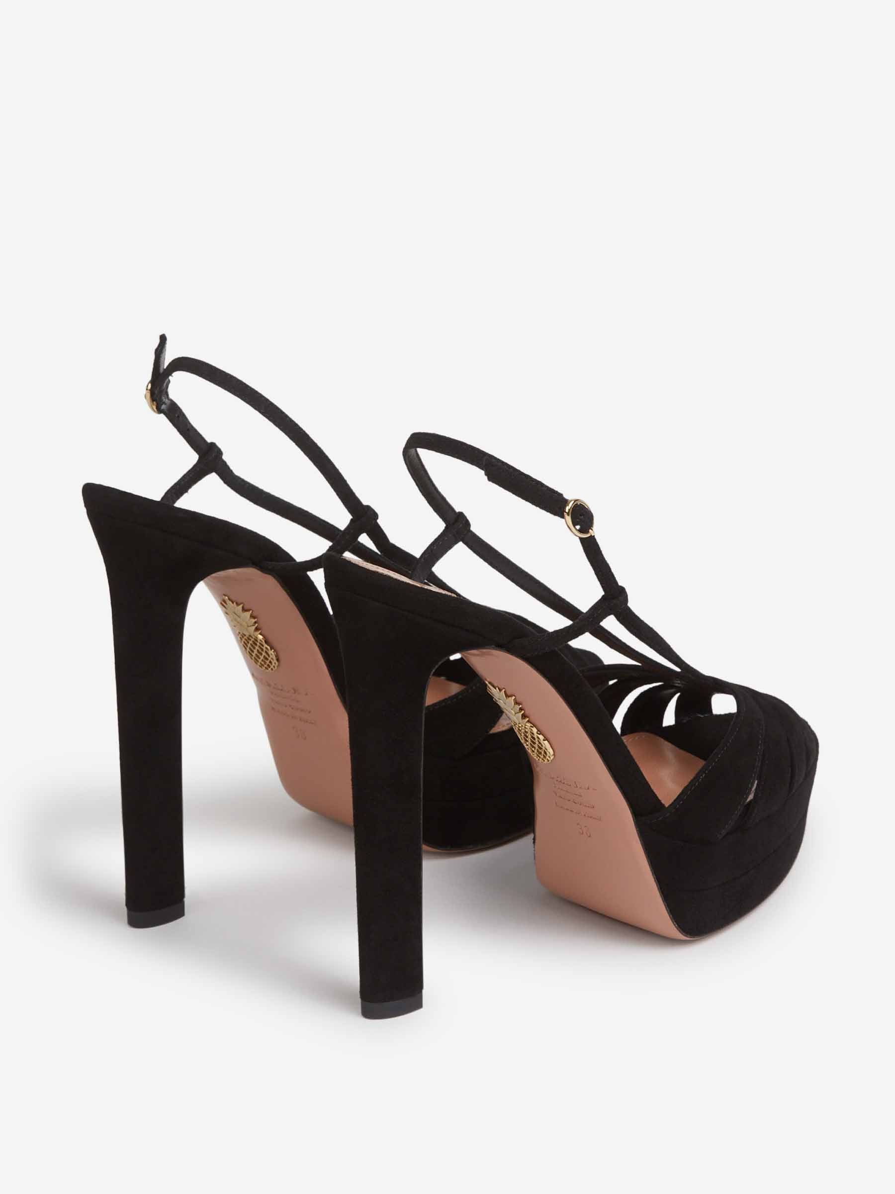 Outlet online Aquazzura Mujer Sandalias Aimée Plateau 130 color Negro sku 801-000024 01 - Foto 3