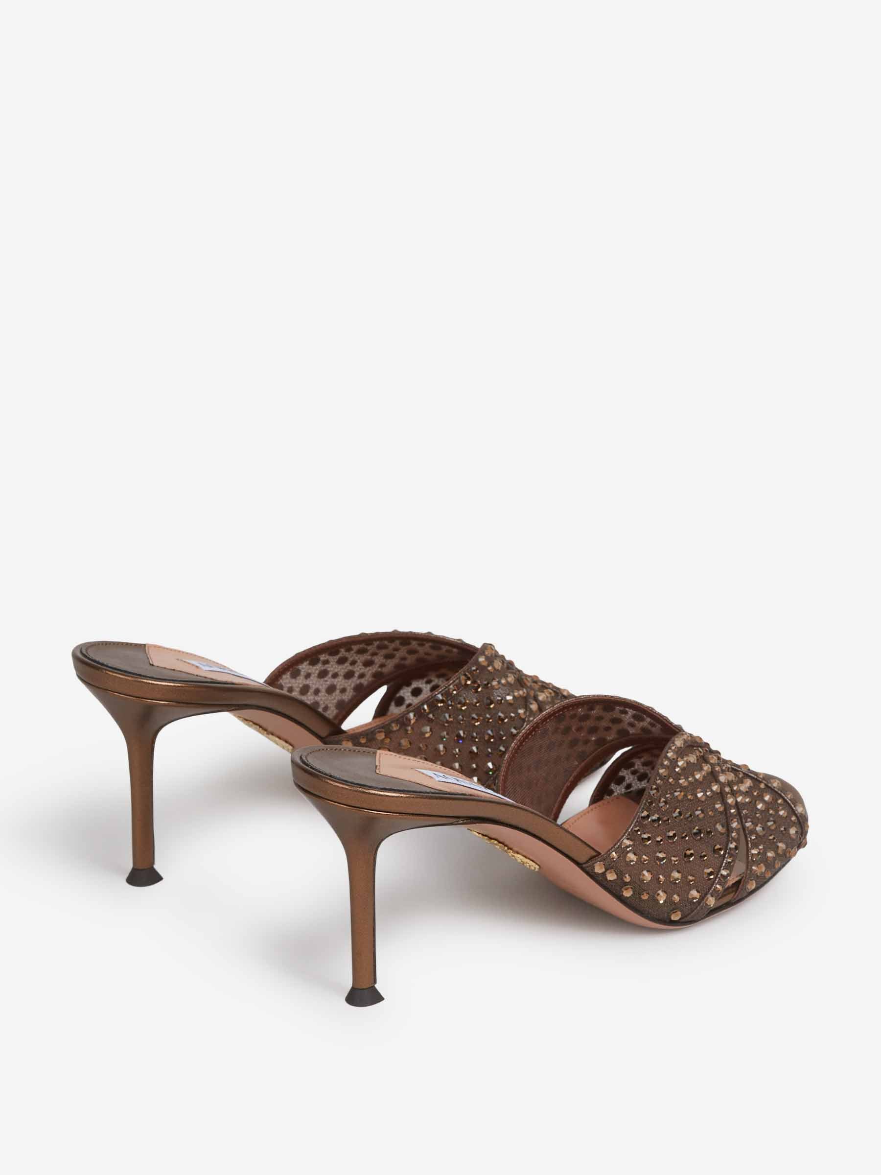 Aquazzura Mujer Barcelona Mules Crystal Lover color Marrón Oscuro sku 801-000027 01 - Foto 3