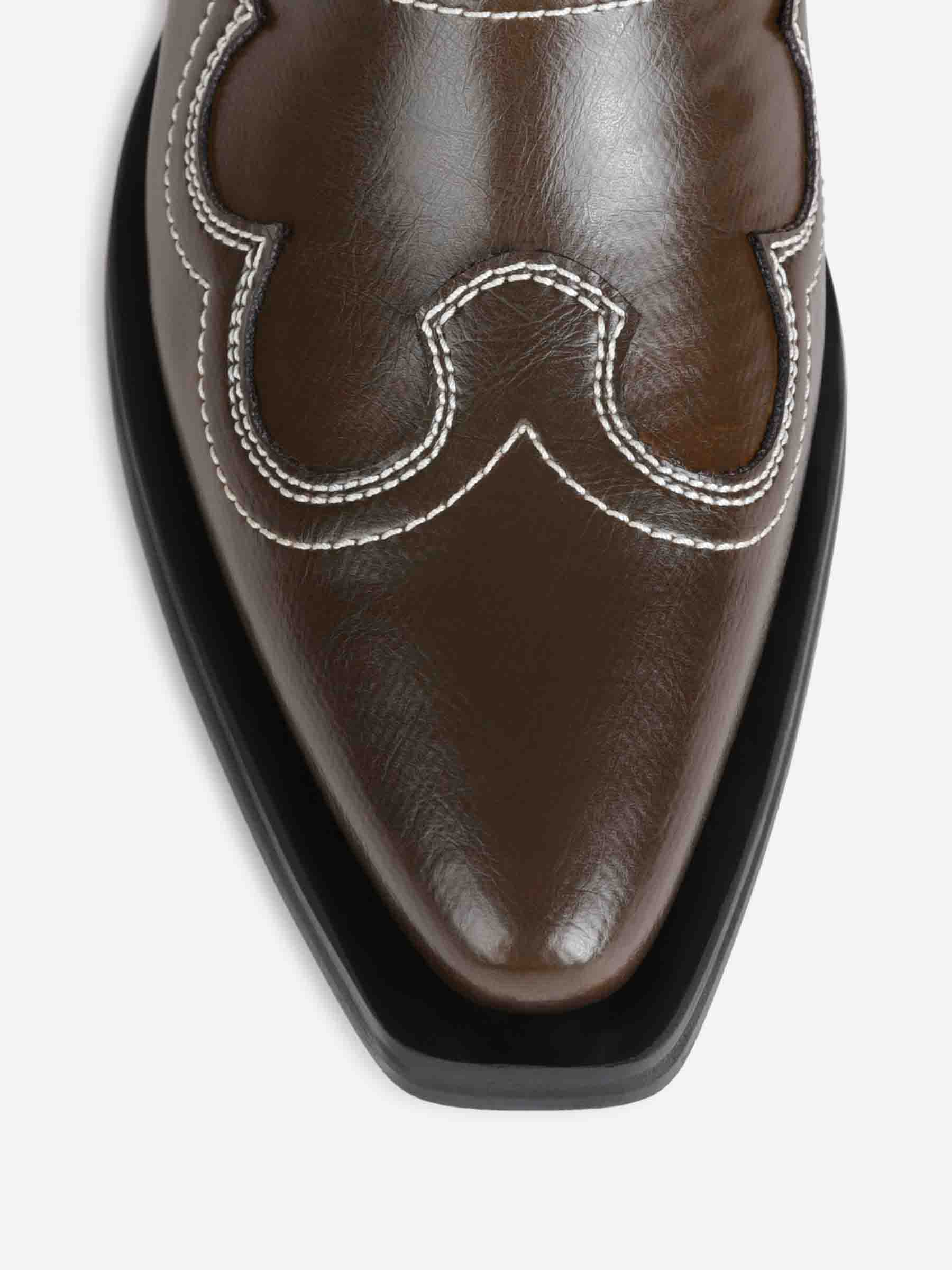 Outlet online Ganni Mujer Botas Western color Marrón Oscuro sku 805-000807 01 - Foto 3