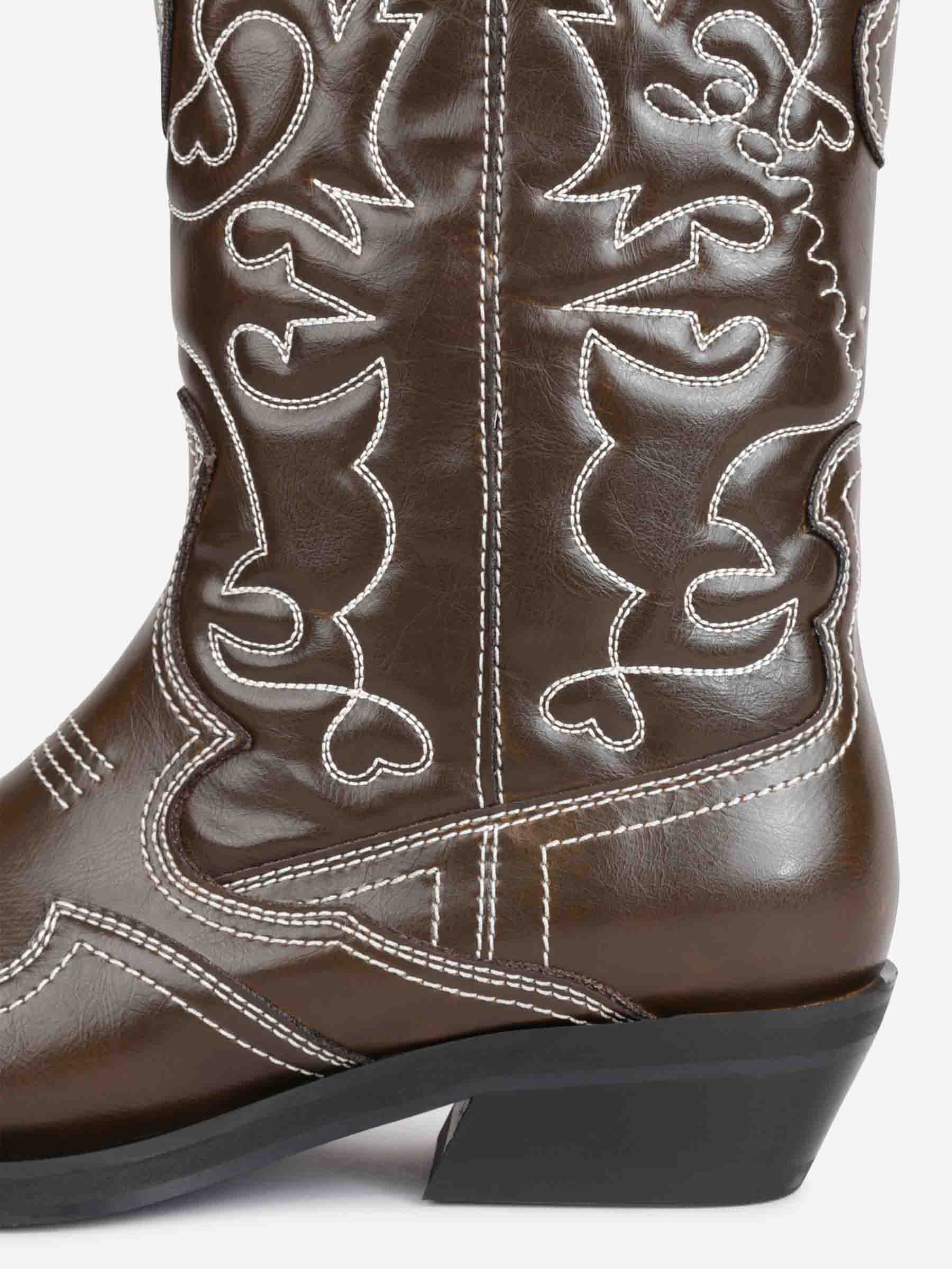 Outlet online Ganni Mujer Botas Western color Marrón Oscuro sku 805-000807 01 - Foto 4