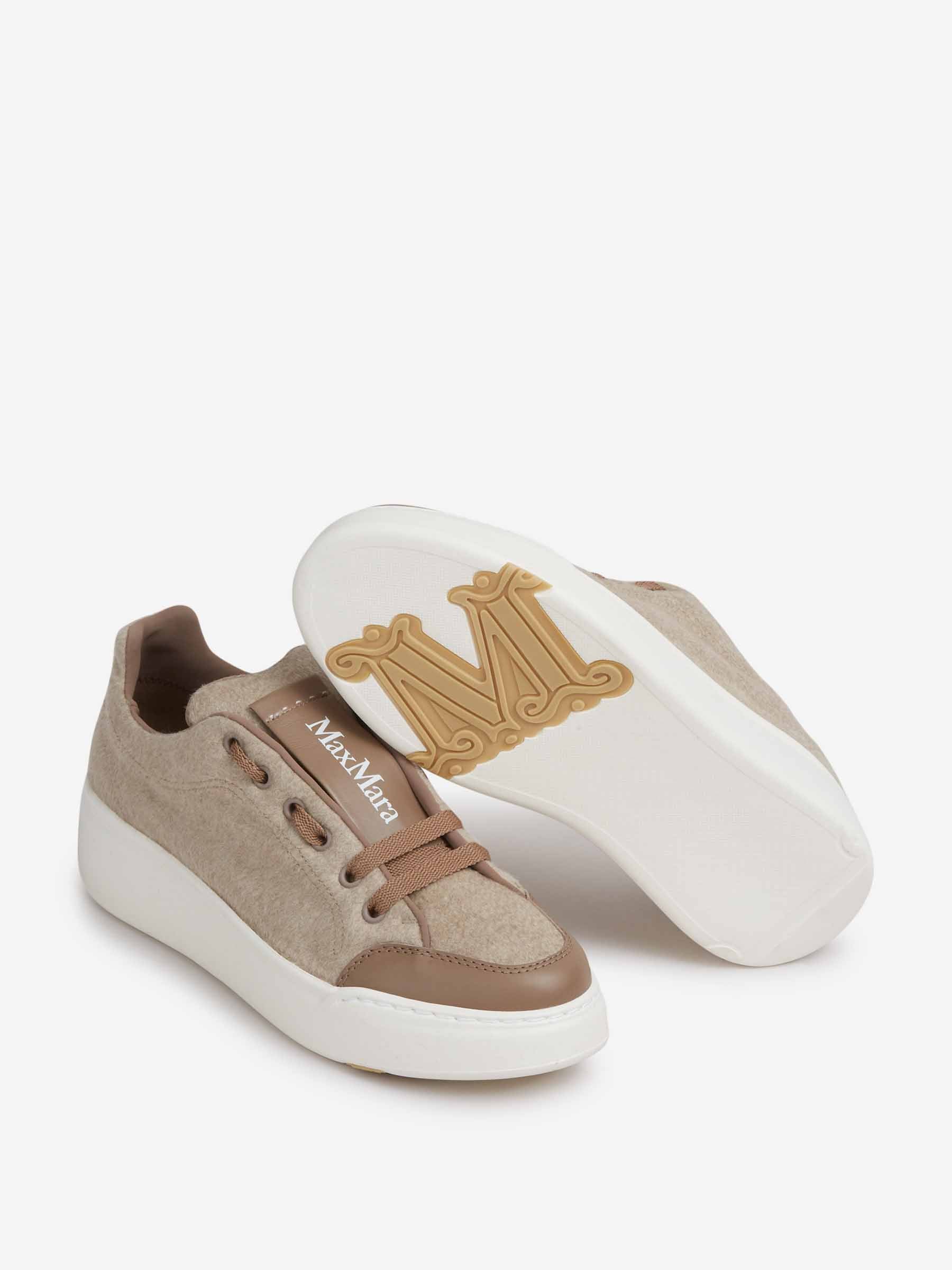 Outlet online Max Mara Mujer Zapatillas Cachemira Impermeable color Taupe sku 806-000417 01 - Foto 4