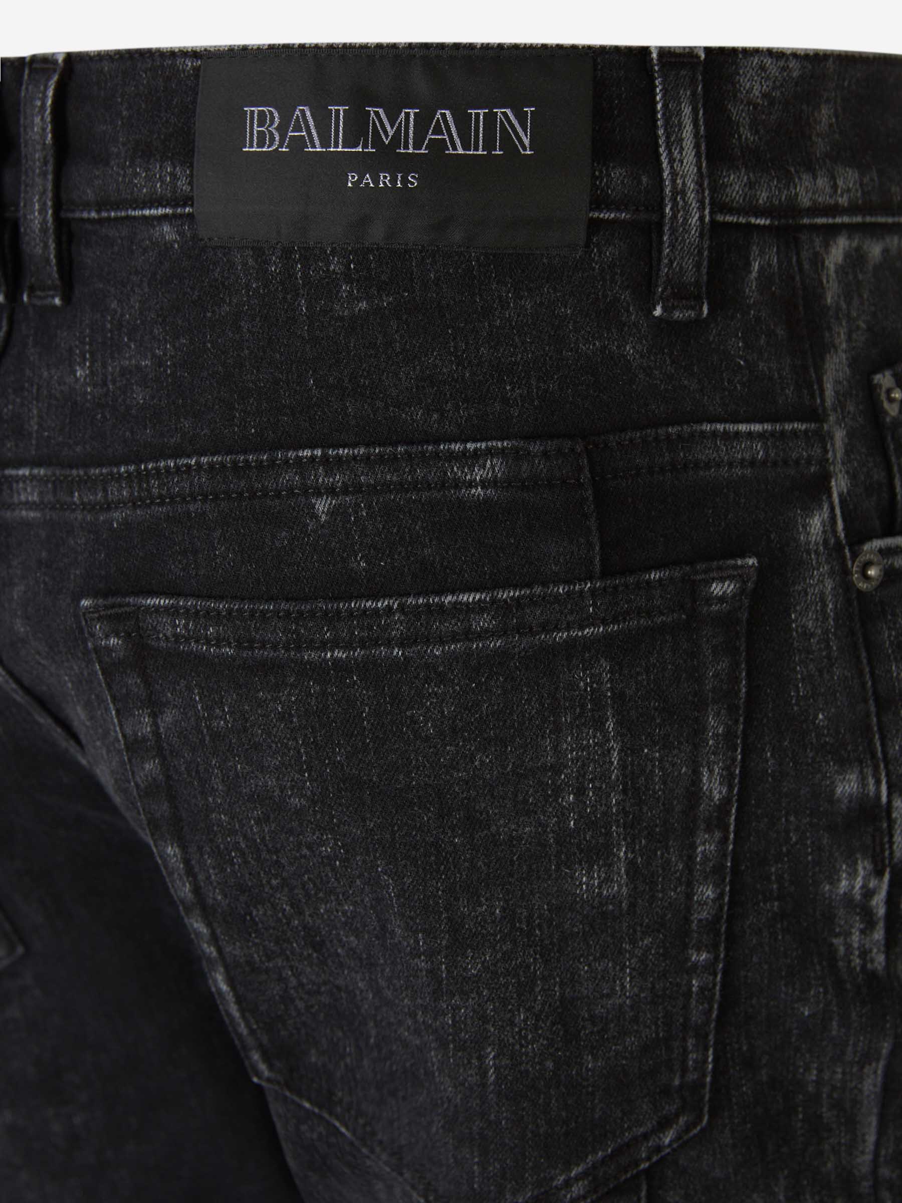 Outlet online Balmain Hombre Jeans Slim Fit Biker color Negro sku 522-002617 01 - Foto 6