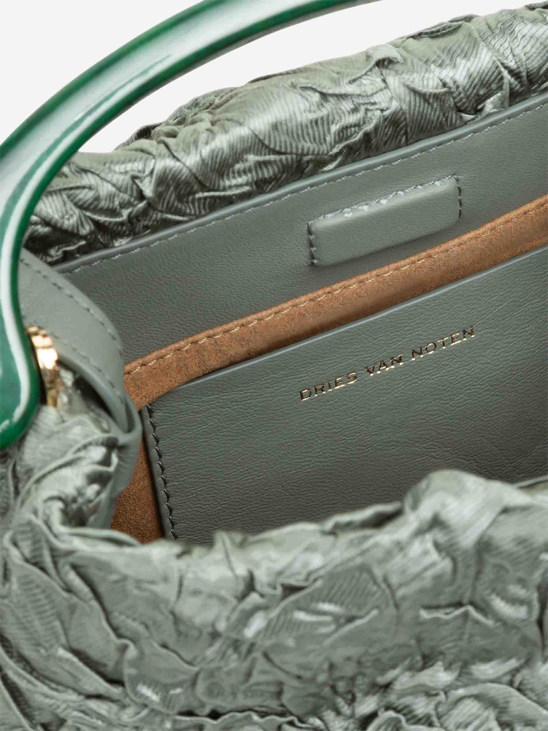 Outlet online Dries Van Noten Mujer Bolso Mano Plisado color Verde sku 810-008407 02 - Foto 3