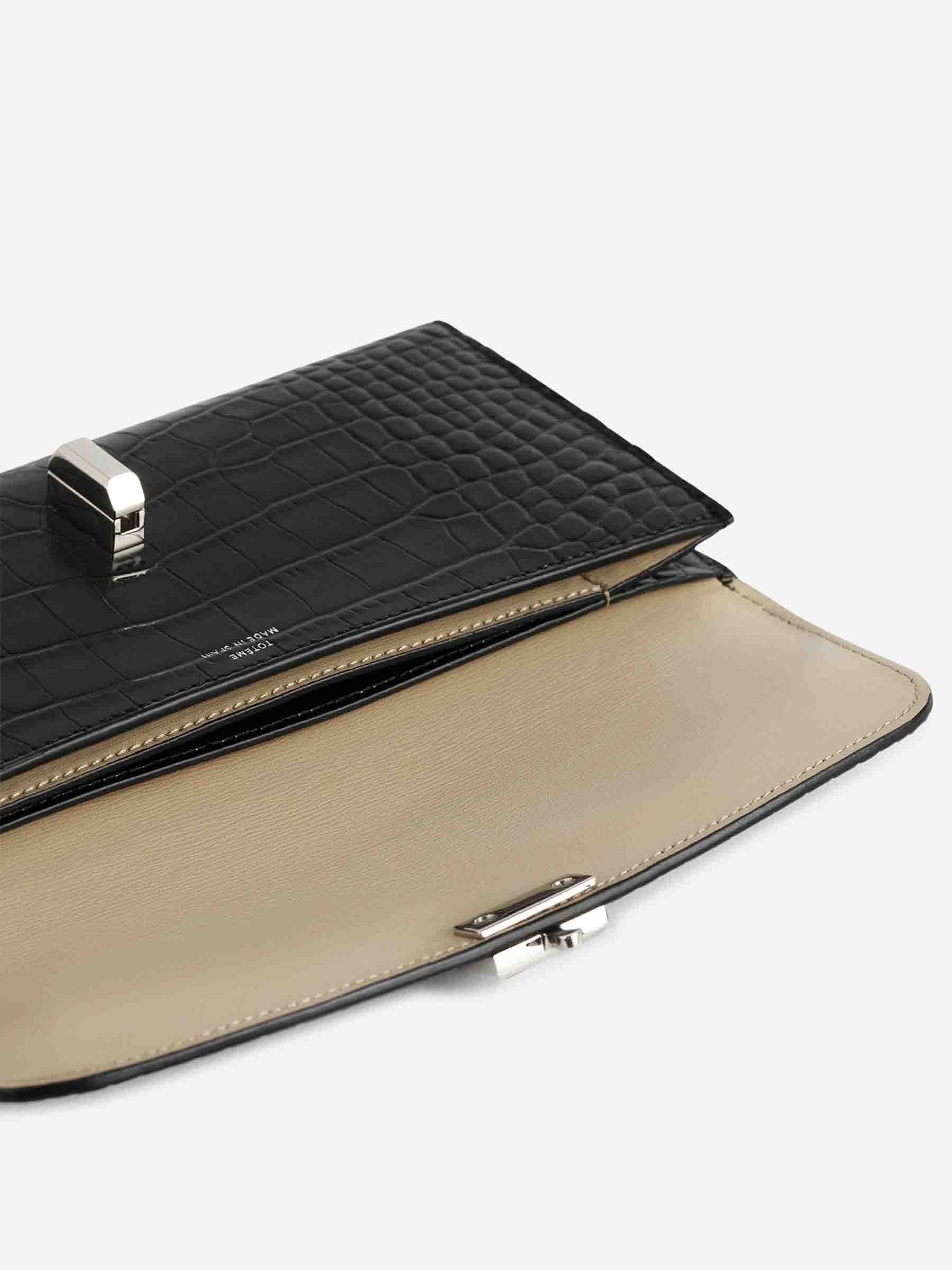 Outlet online TOTEME Mujer Cartera T-Lock Cocodrilo color Negro sku 820-000718 01 - Foto 5