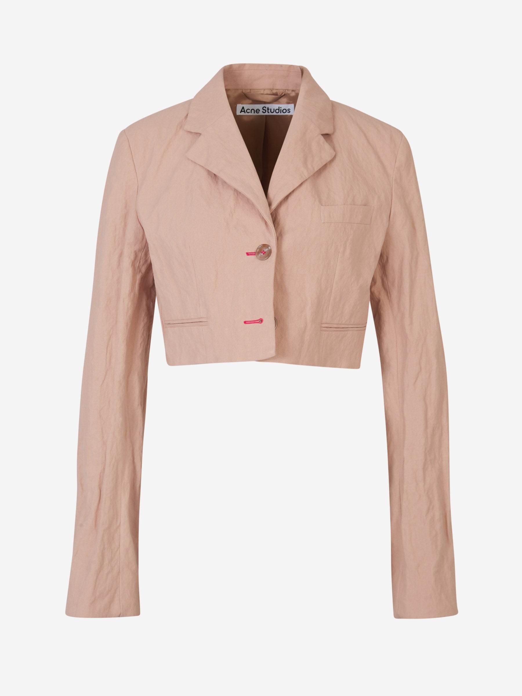 Outlet online Acne Studios Mujer Blazer Cropped Algodón color Rosa Empolvado sku 741-002117 01 - Foto 1