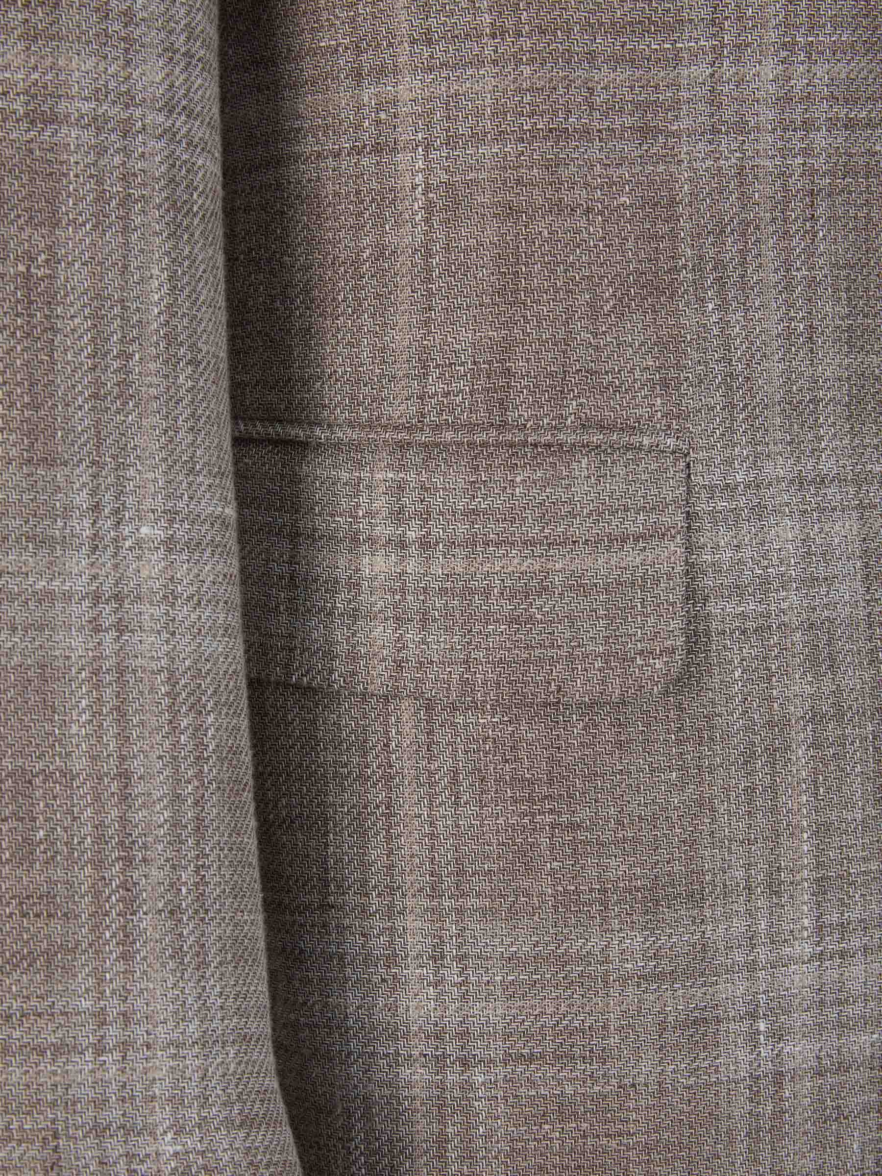 Outlet online Canali Hombre Americana Motivo Cuadros color Topo sku 302-003459 01 - Foto 4