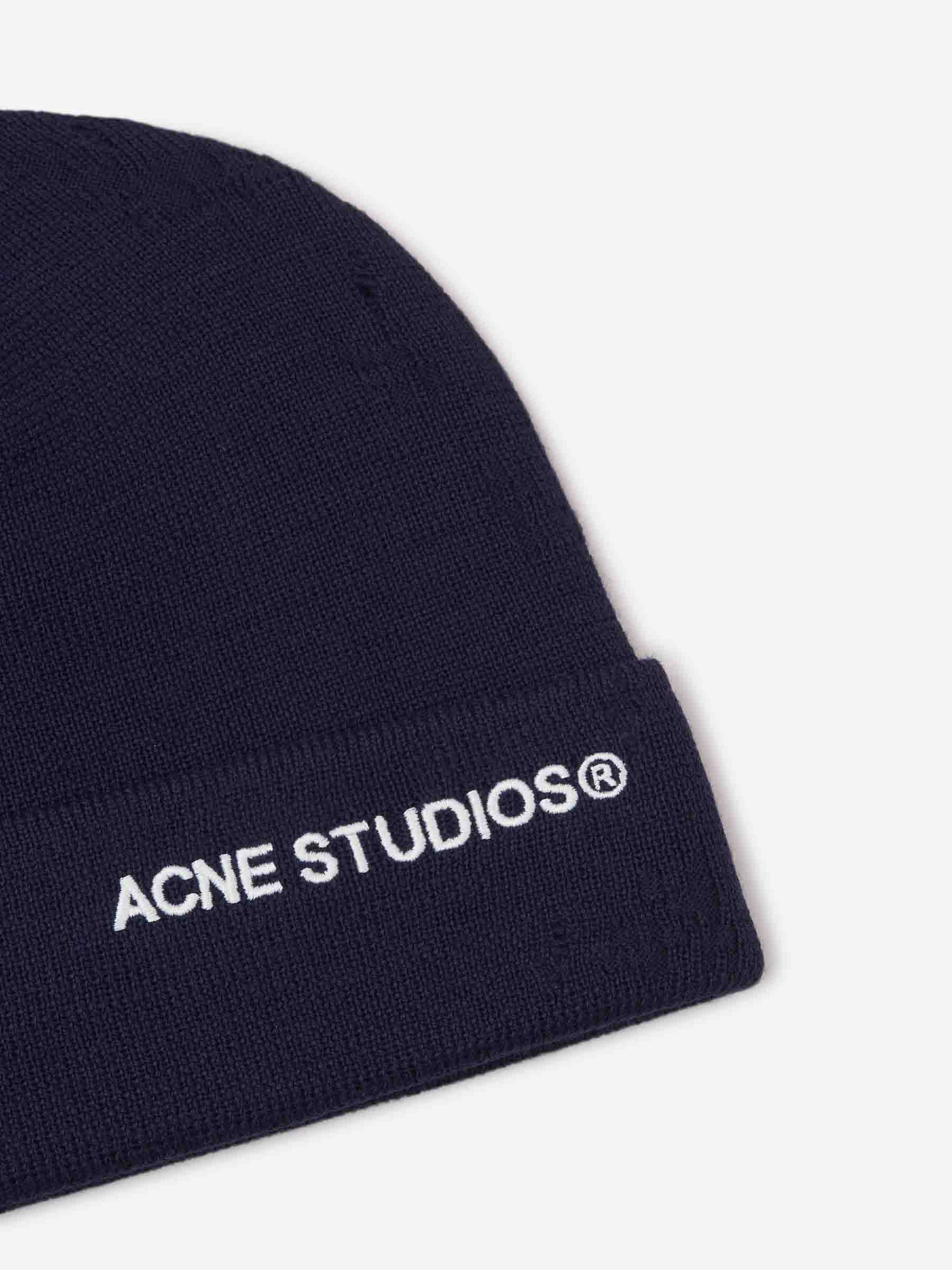 Outlet online Acne Studios Mujer Gorro Logo Desgastado color Azul Noche sku 899-001930 01 - Foto 3