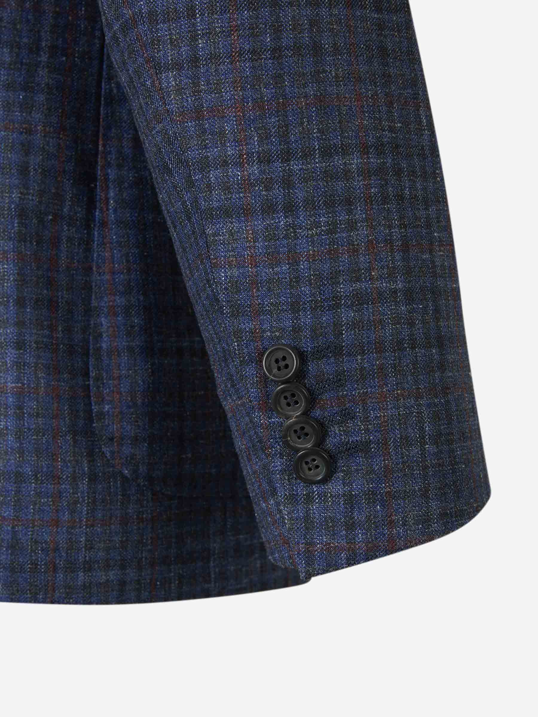Outlet online Canali Hombre Americana Motivo Cuadros color Azul Noche sku 302-003464 01 - Foto 5