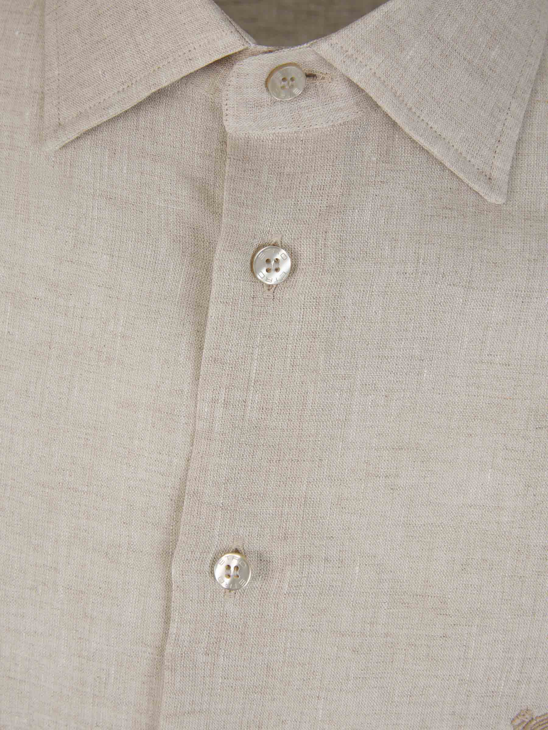 Outlet online Etro Hombre Camisa Lino Logo color Crema sku 531-006216 02 - Foto 3