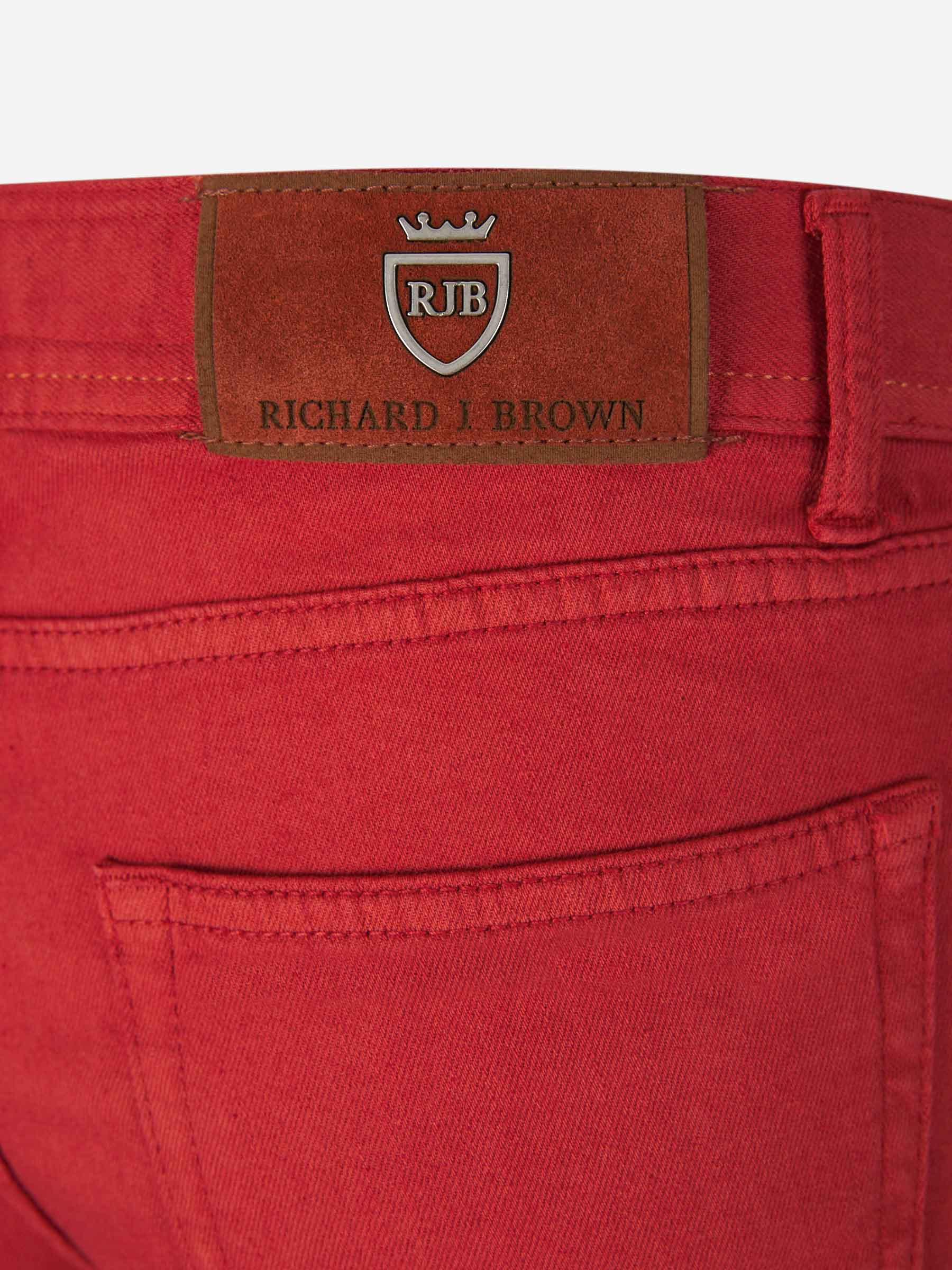 Outlet online Richard J. Brown Hombre Pantalones 5 Bolsillos color Rojo sku 522-002569 04 - Foto 5