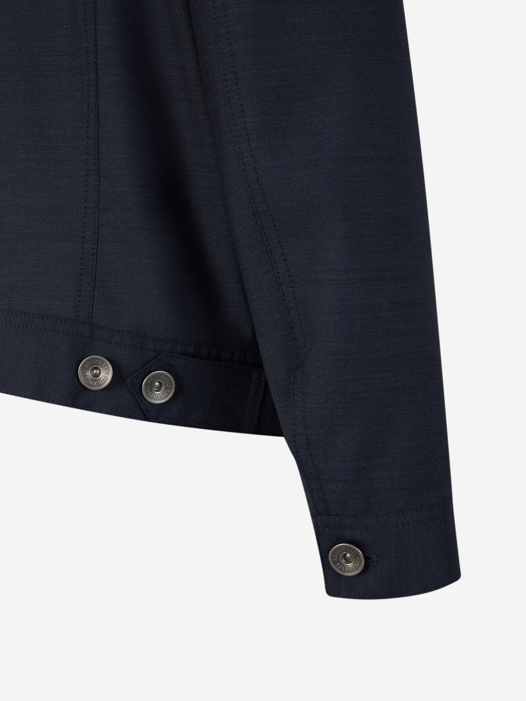 Outlet online Brunello Cucinelli Hombre Chaqueta Lana Bolsillos color Azul Noche sku 512-002177 01 - Foto 6
