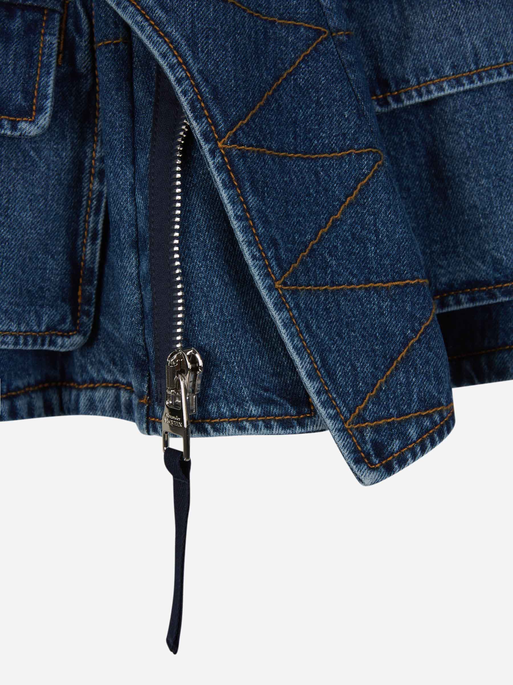 Outlet online McQueen Mujer Cazadora Denim Algodón color Azul Denim sku 772-001319 01 - Foto 4