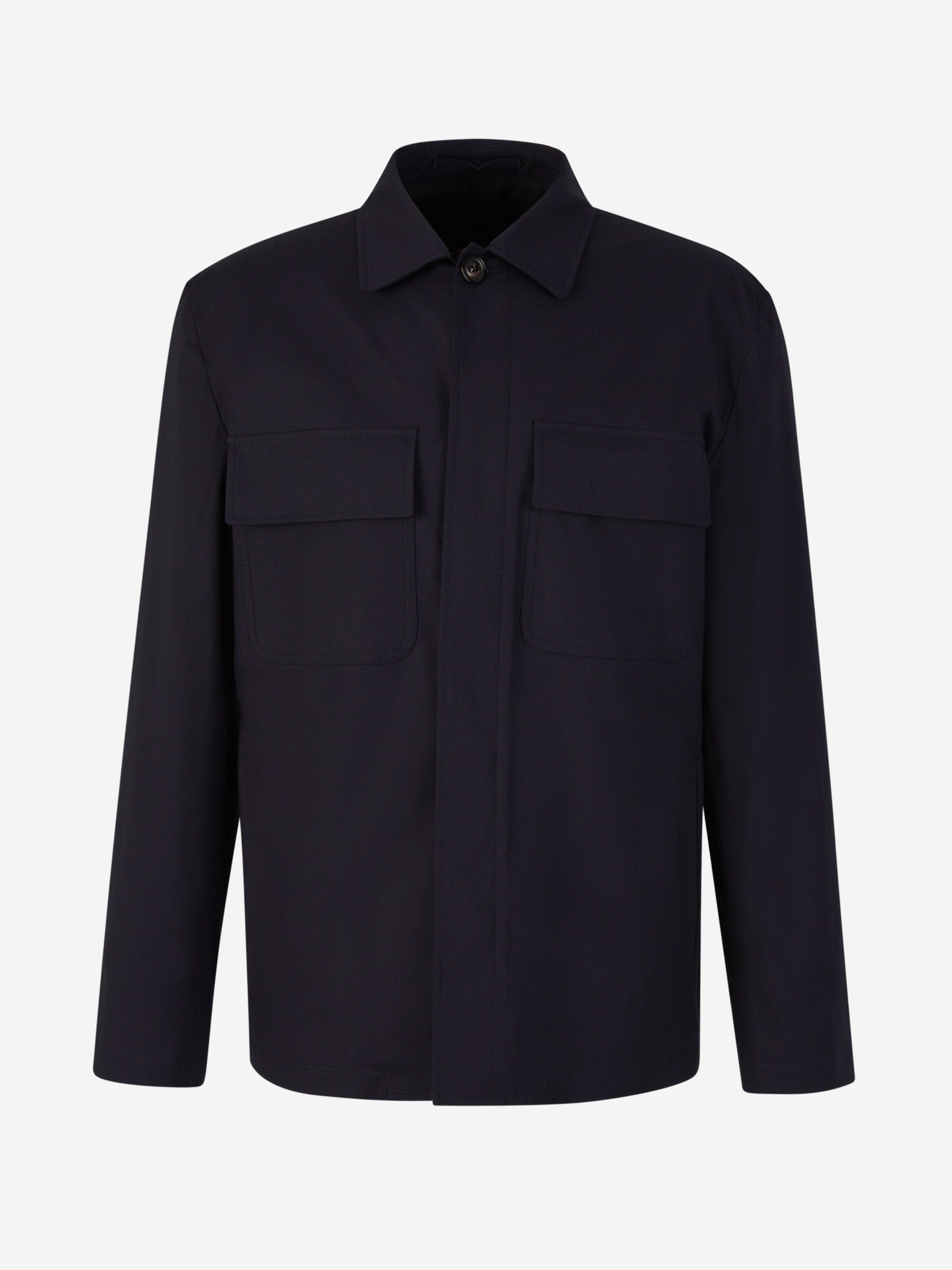 Outlet online Lardini Hombre Sobrecamisa Algodón Bolsillos color Azul Noche sku 302-003418 02 - Foto 1